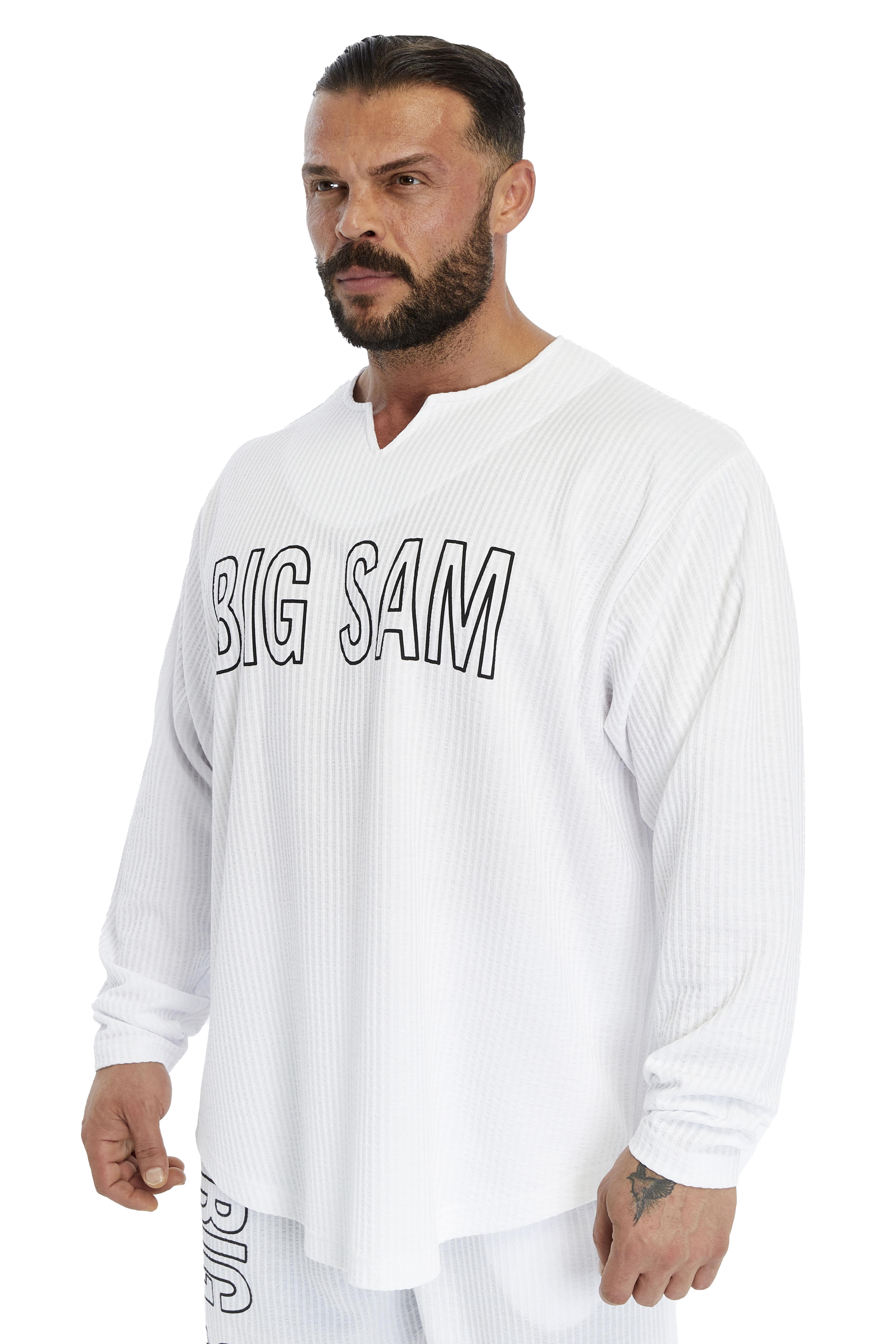 Erkek Oversize Sweatshirt Yaka Detaylı Uzun Kollu Big Sam 4743