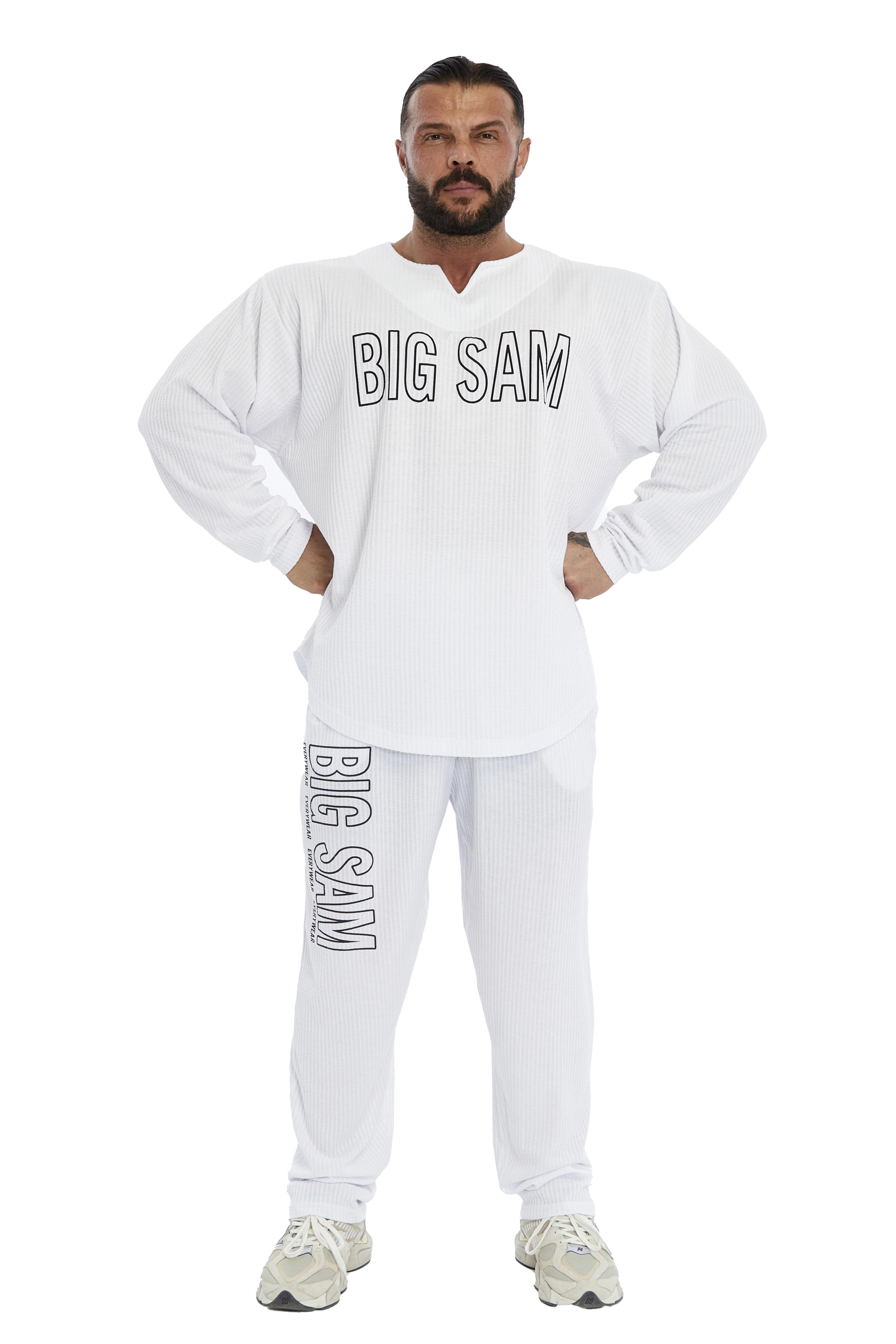 Erkek Oversize Sweatshirt Yaka Detaylı Uzun Kollu Big Sam 4743