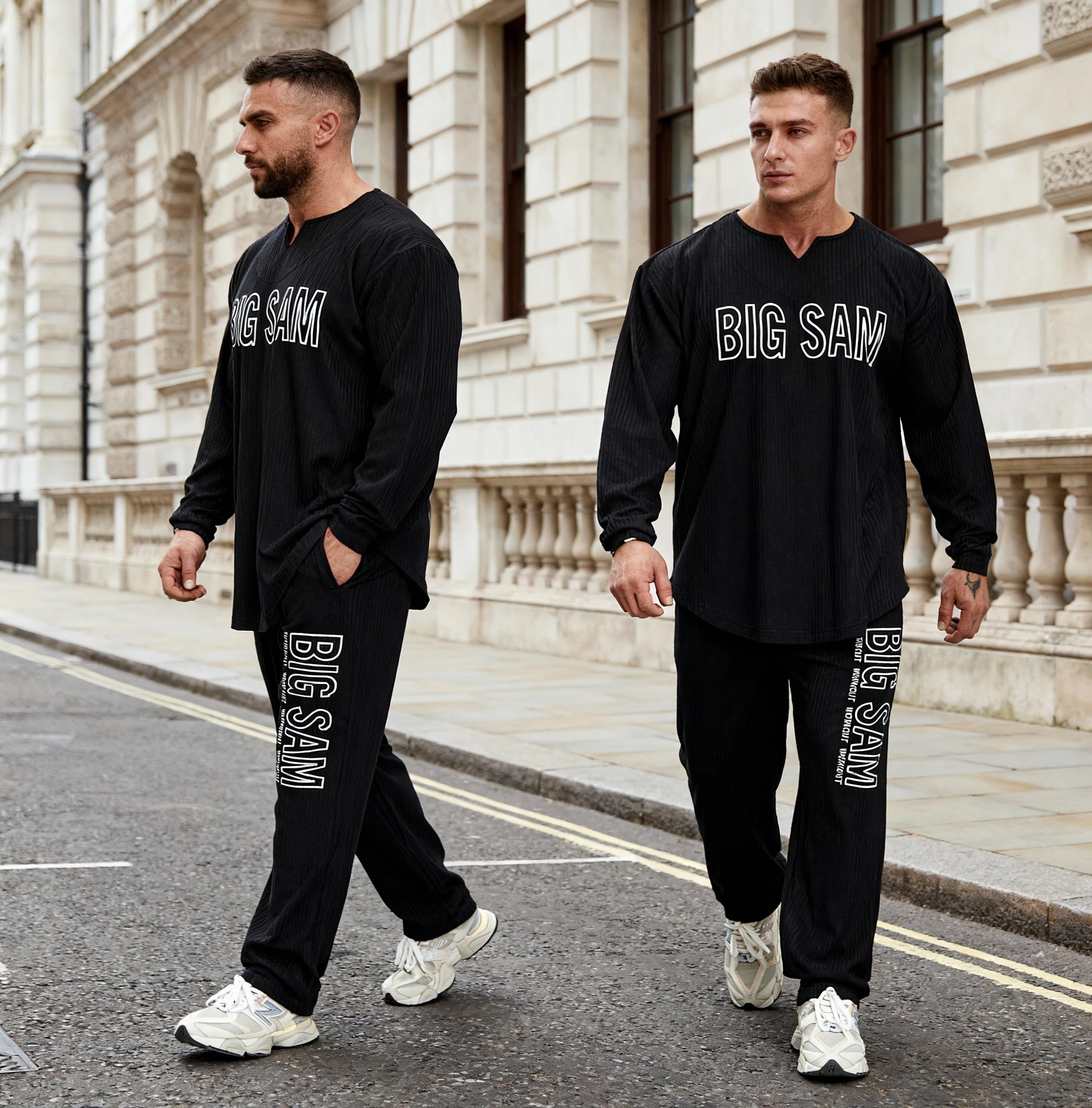 Erkek Oversize Sweatshirt Yaka Detaylı Uzun Kollu Big Sam 4743