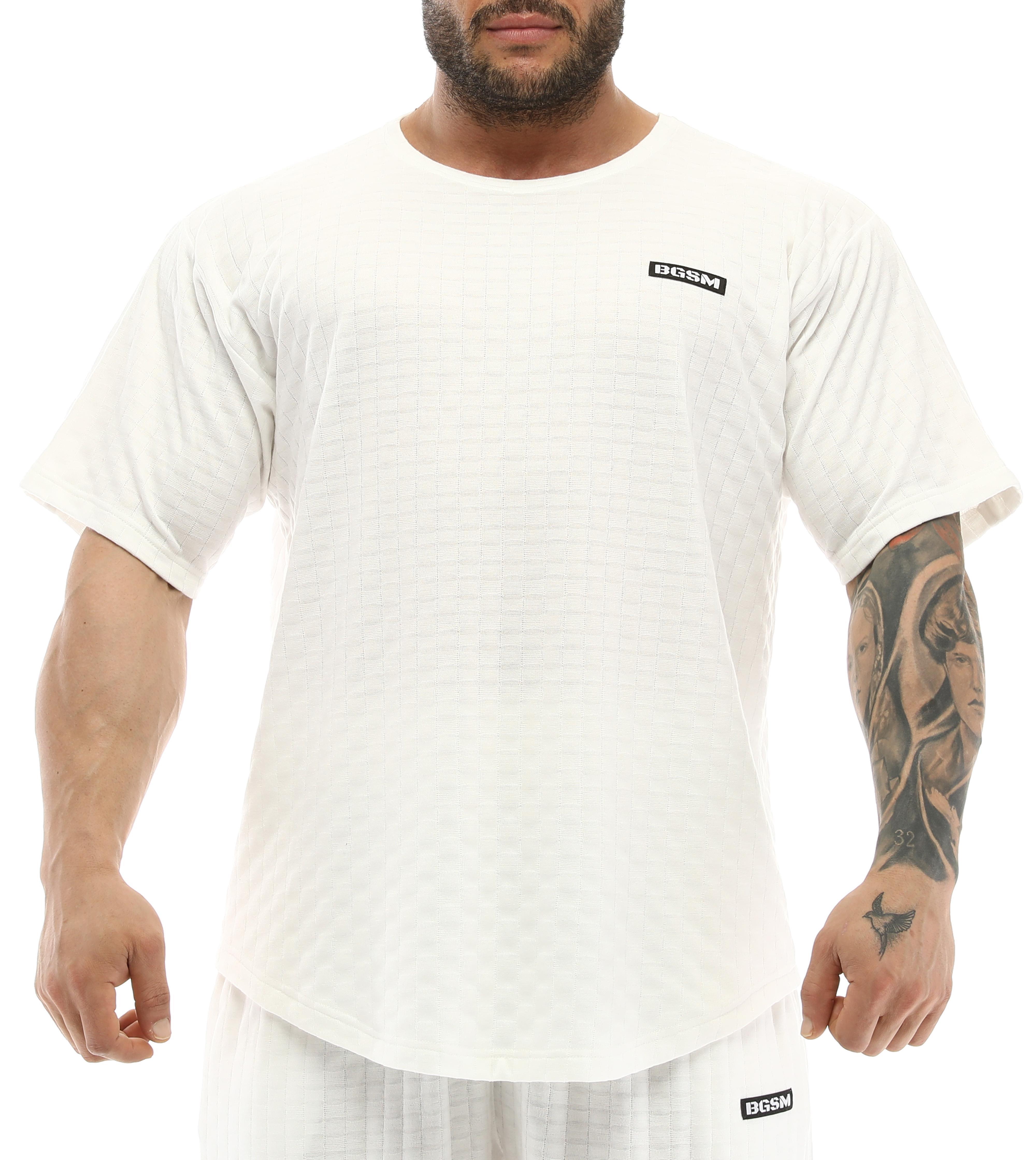 Erkek Oversize T-shirt Aktif Yaşam Üstü Damalı Gym Rag Top 3336