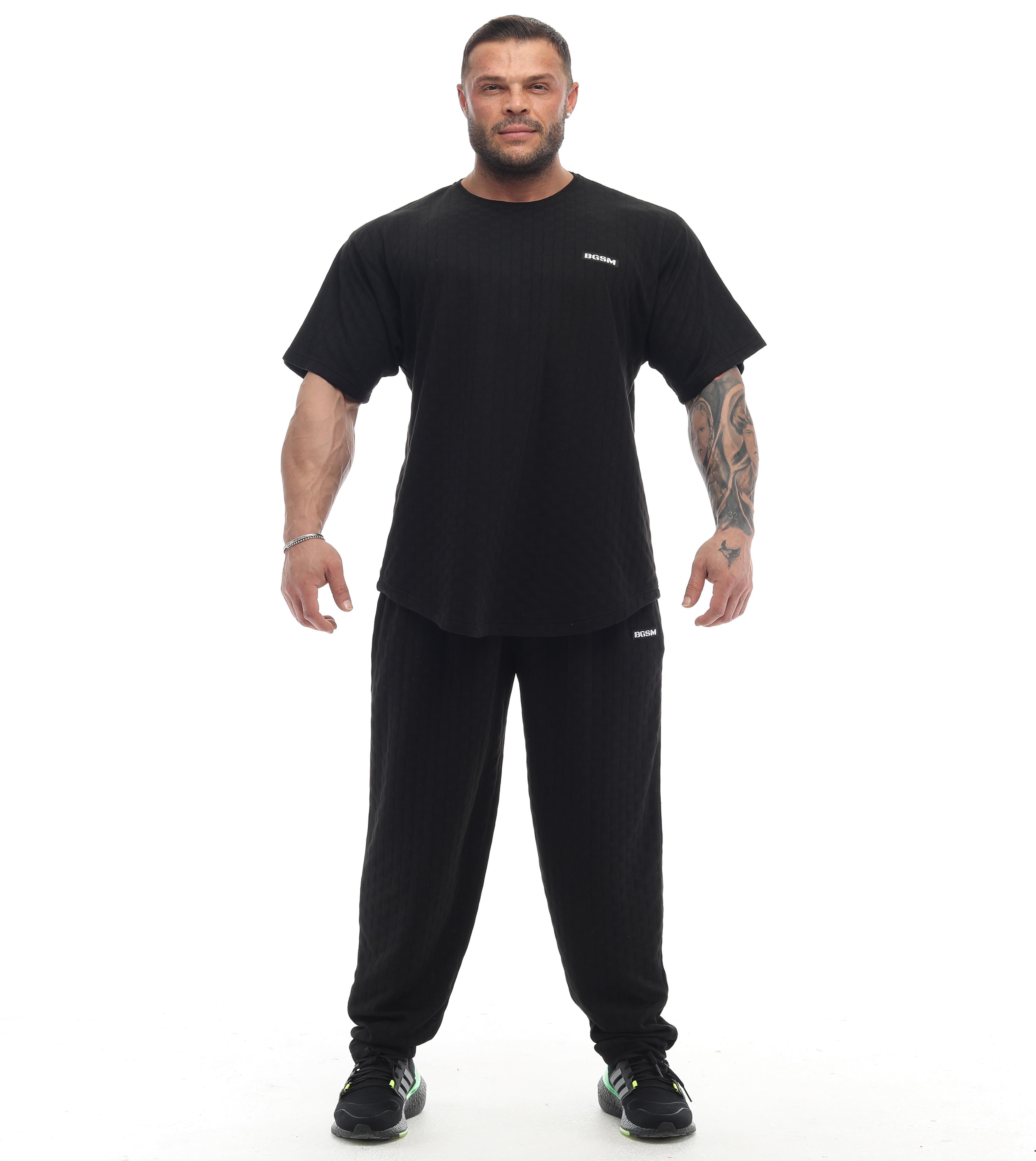 Erkek Oversize T-shirt Aktif Yaşam Üstü Damalı Gym Rag Top 3336