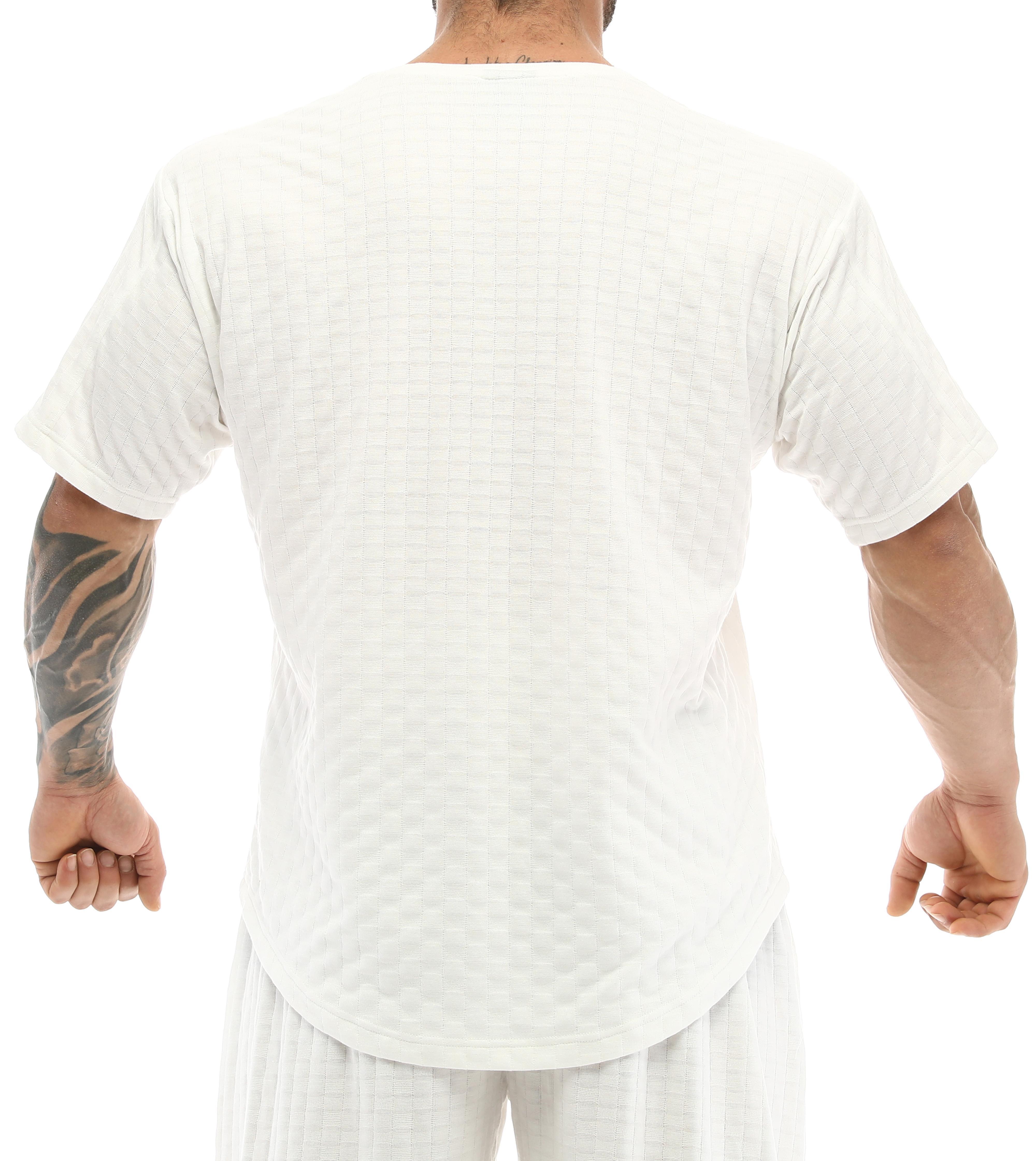 Erkek Oversize T-shirt Aktif Yaşam Üstü Damalı Gym Rag Top 3336