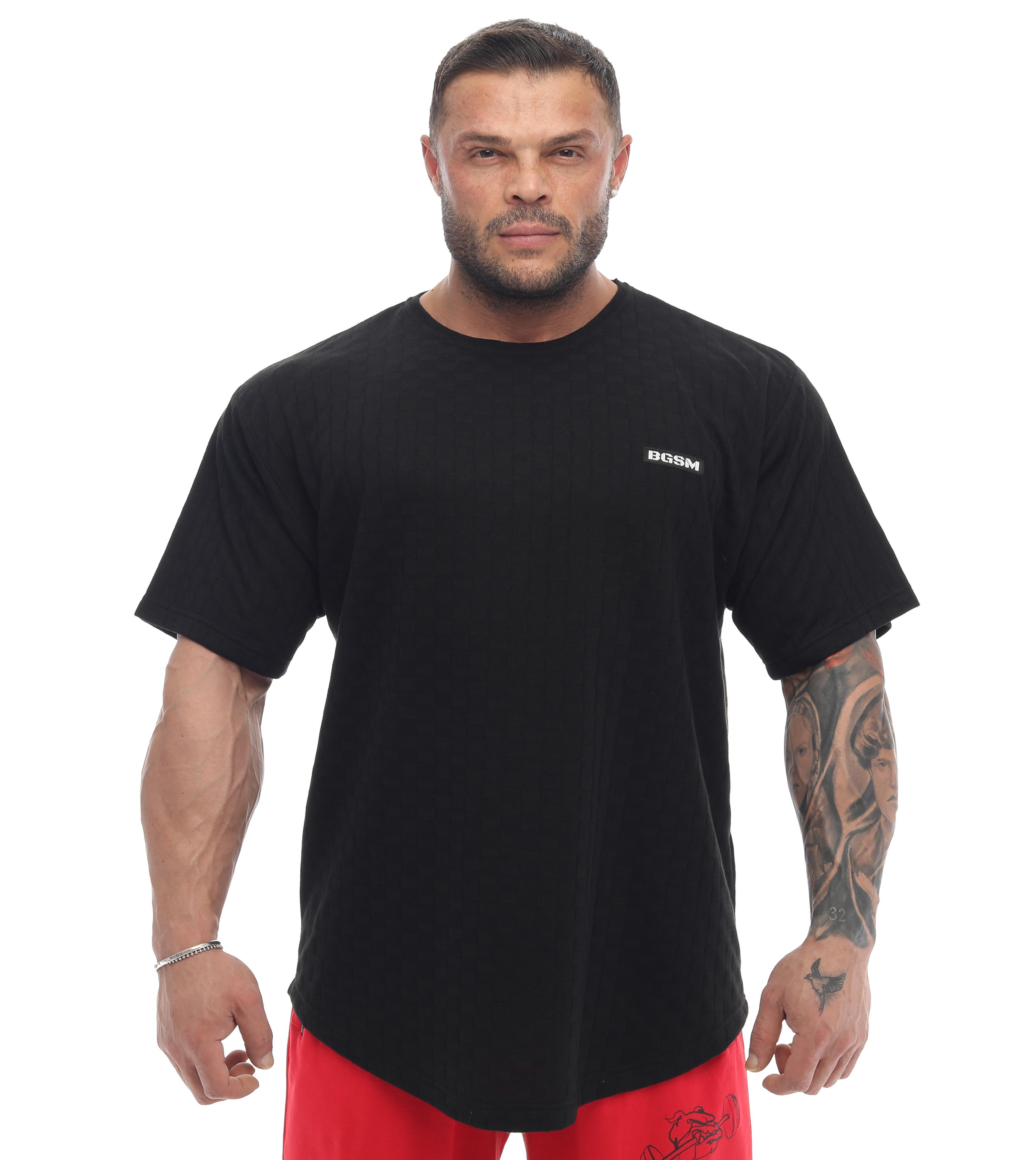 Erkek Oversize T-shirt Aktif Yaşam Üstü Damalı Gym Rag Top 3336