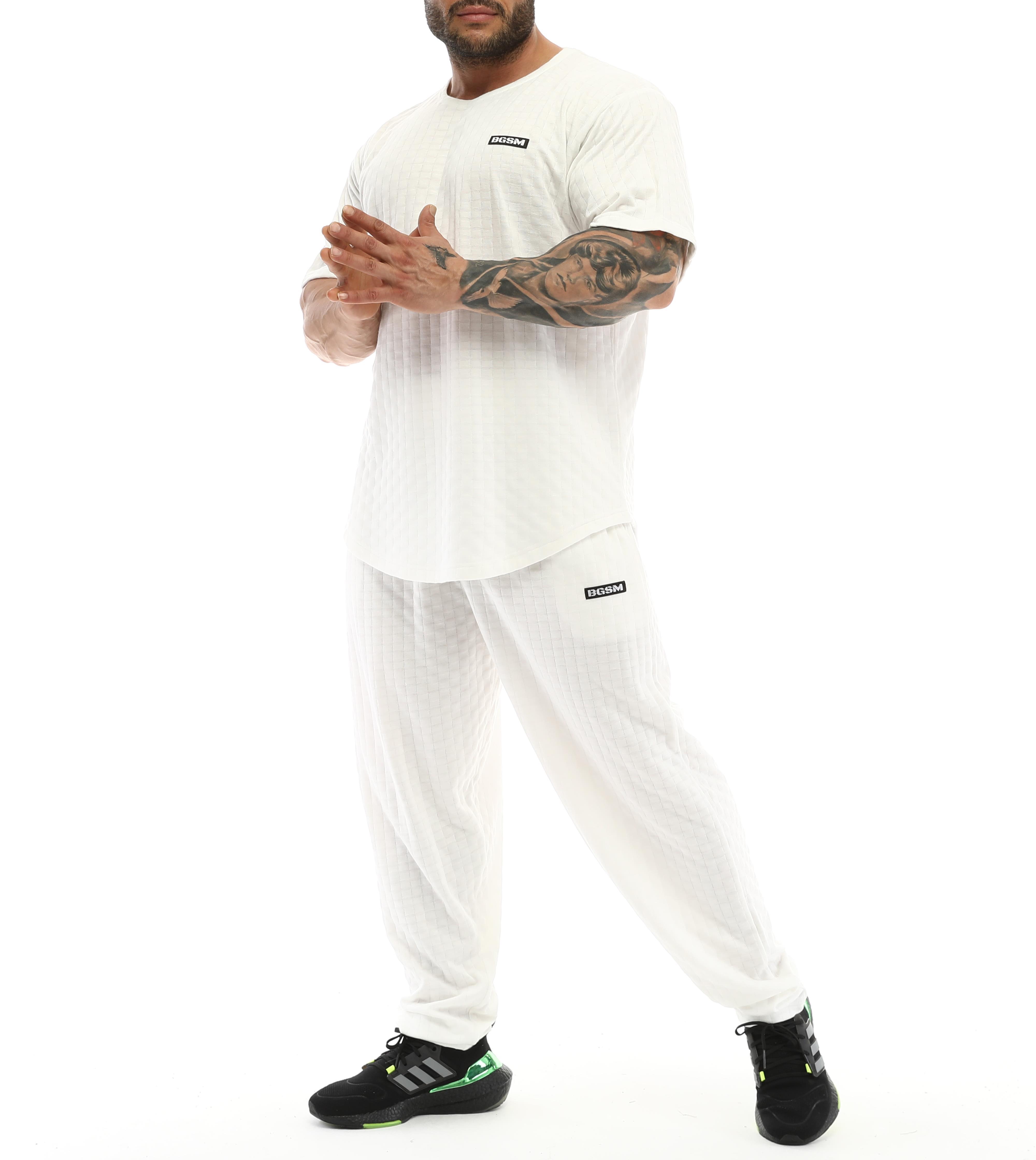 Erkek Oversize T-shirt Aktif Yaşam Üstü Damalı Gym Rag Top 3336