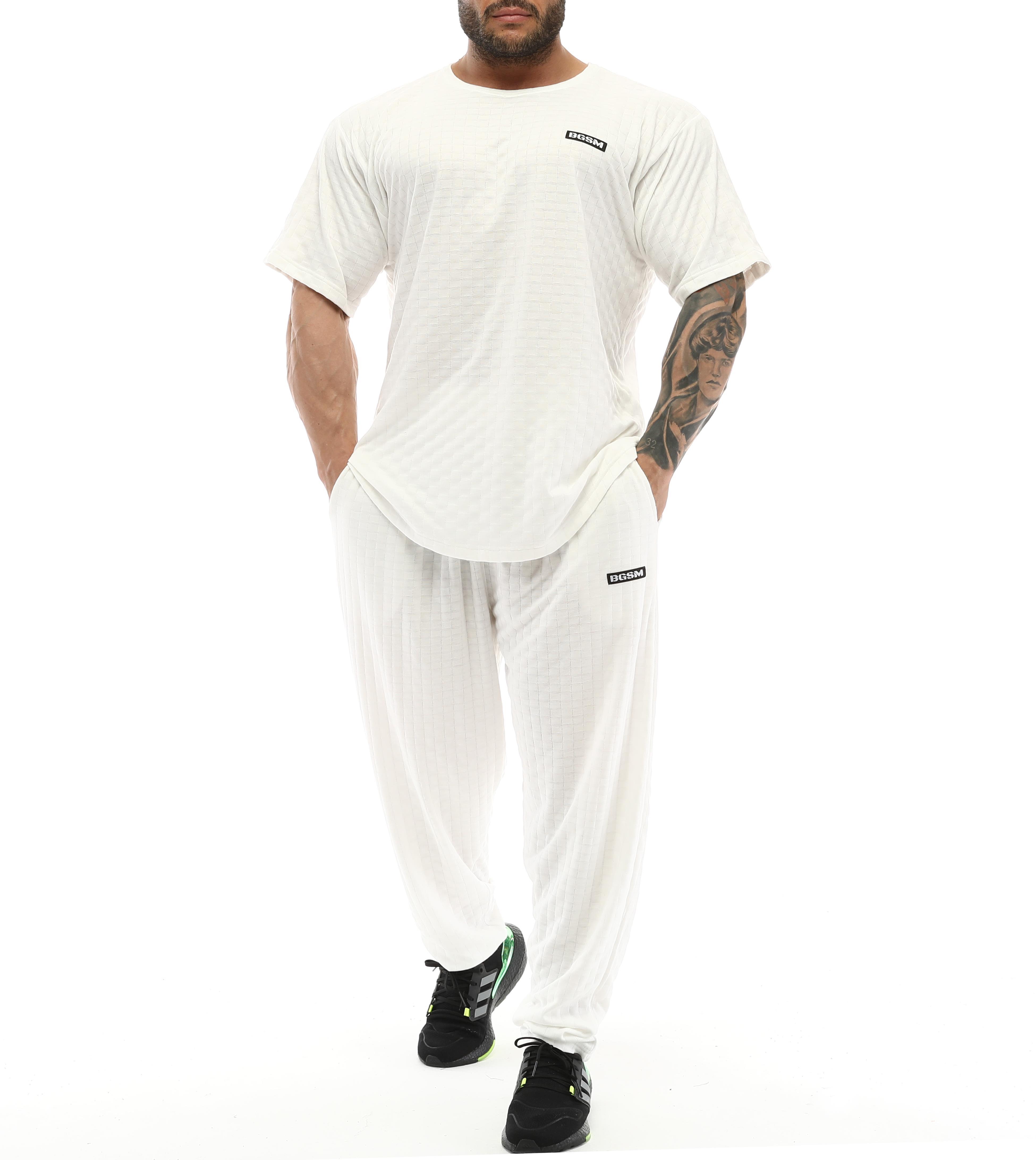 Erkek Oversize T-shirt Aktif Yaşam Üstü Damalı Gym Rag Top 3336