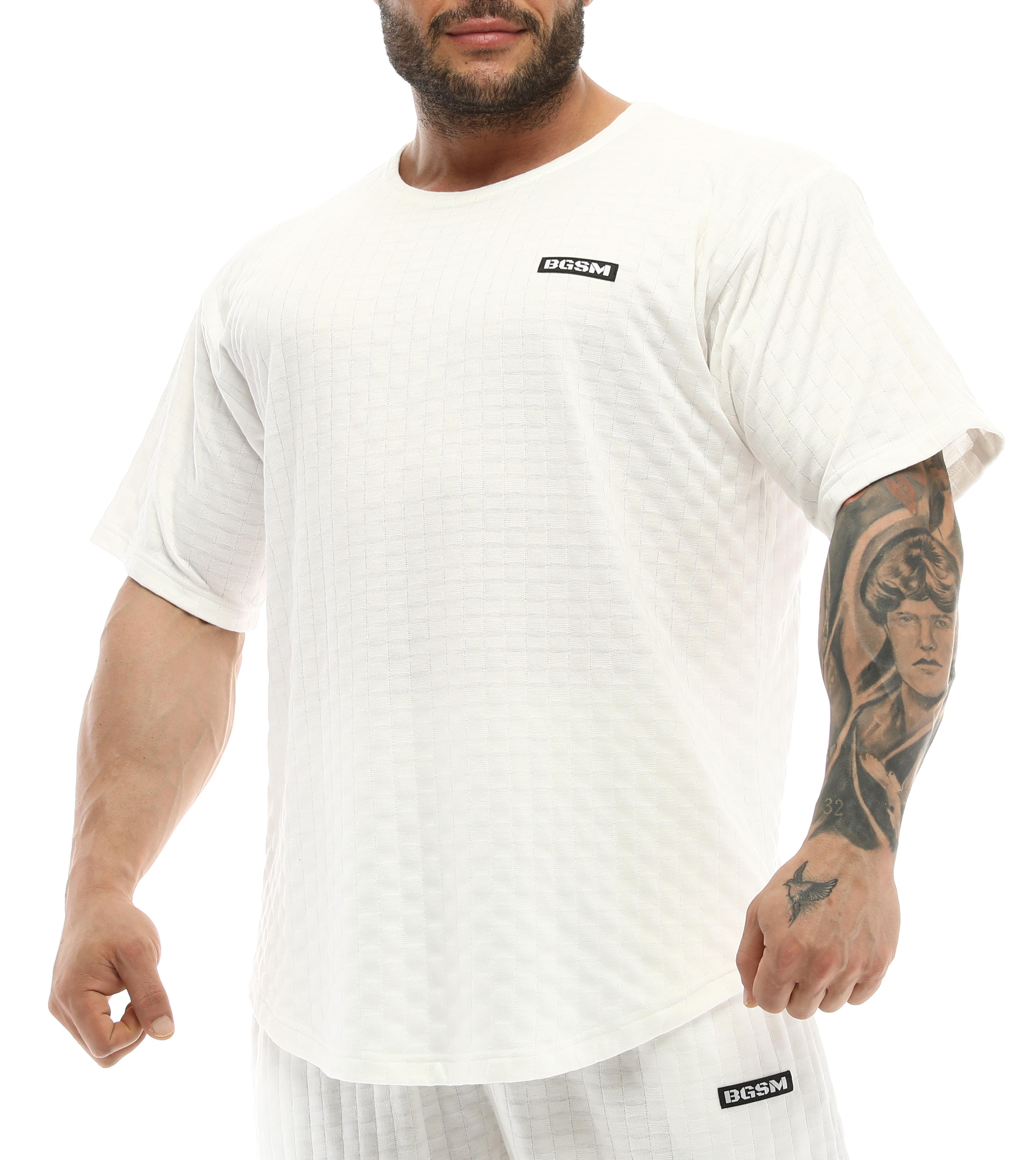 Erkek Oversize T-shirt Aktif Yaşam Üstü Damalı Gym Rag Top 3336