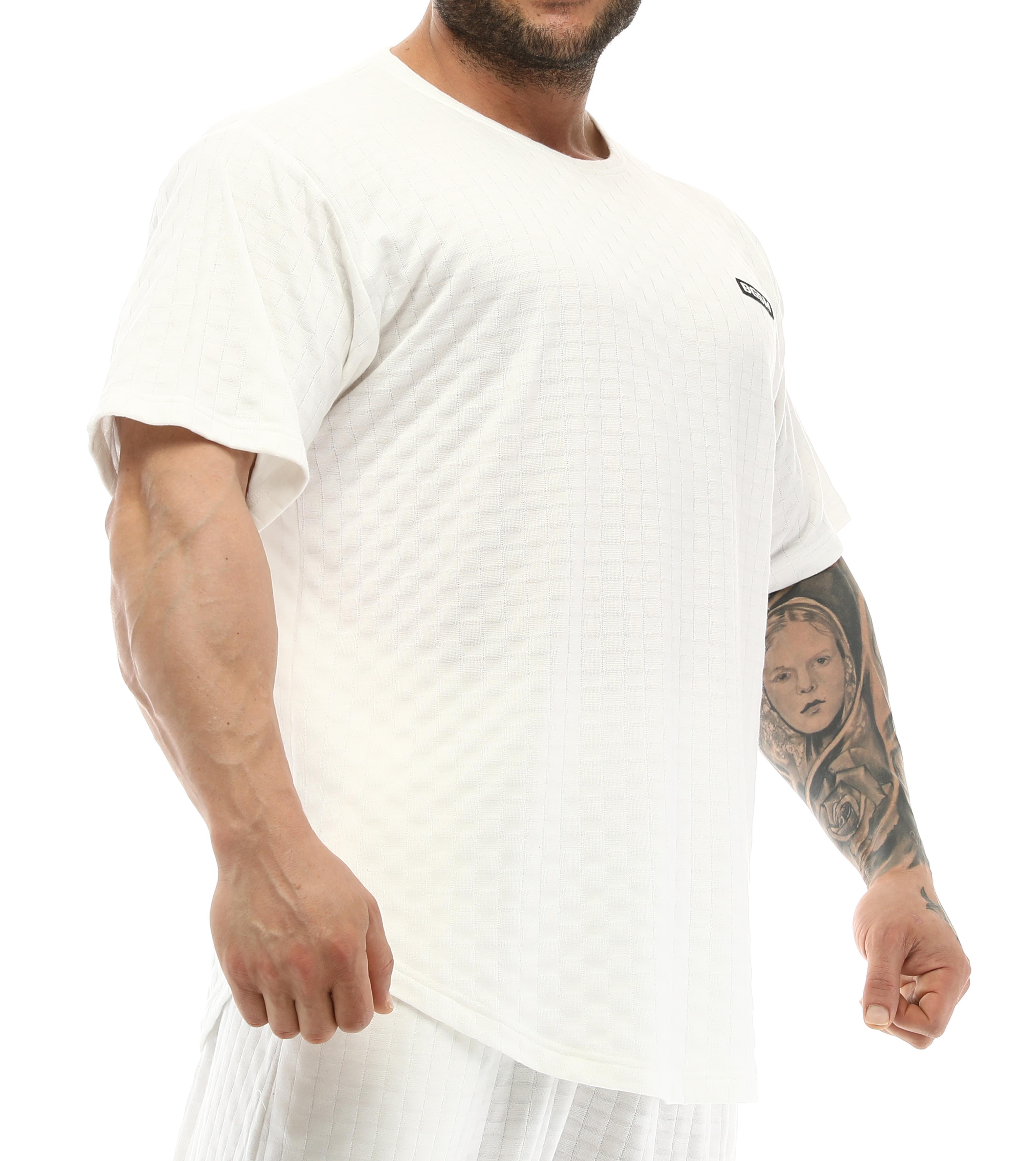 Erkek Oversize T-shirt Aktif Yaşam Üstü Damalı Gym Rag Top 3336