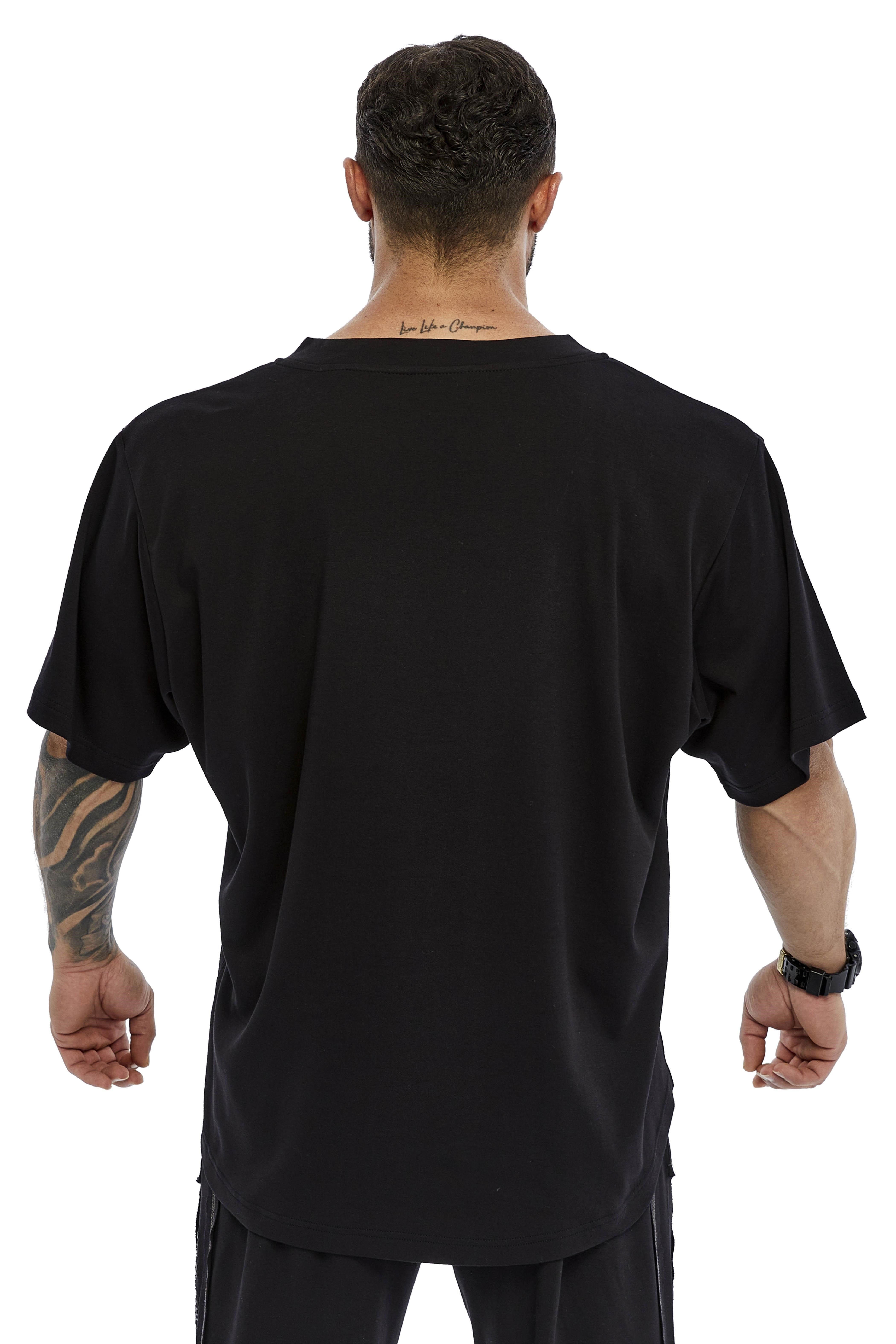 Erkek Oversize, V Yaka, %100 Pamuk Tişört Stilya 3385