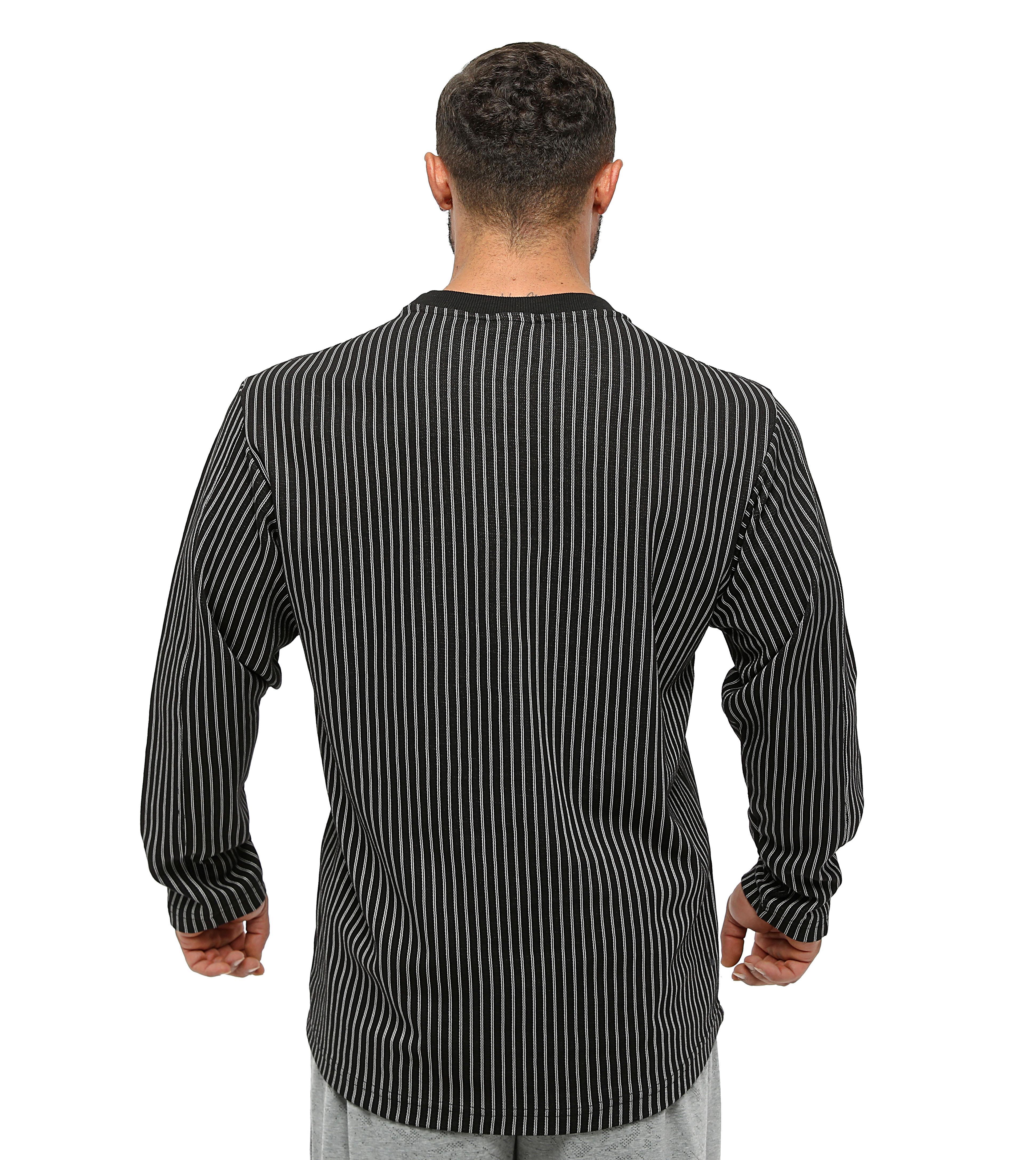 Erkek Rahat Fit Pamuklu Spor Sweatshirt Siyah Big Sam 4709