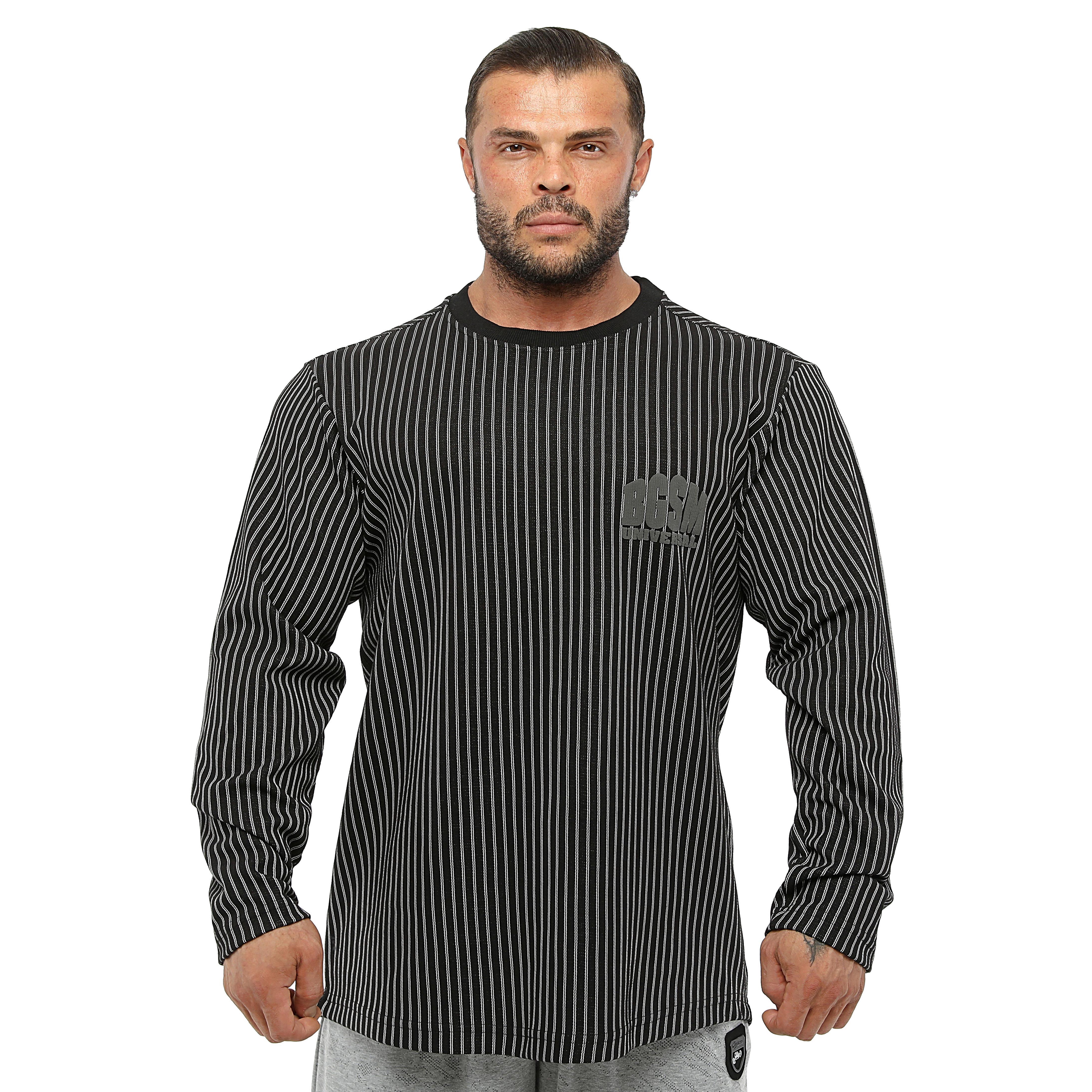 Erkek Rahat Fit Pamuklu Spor Sweatshirt Siyah Big Sam 4709