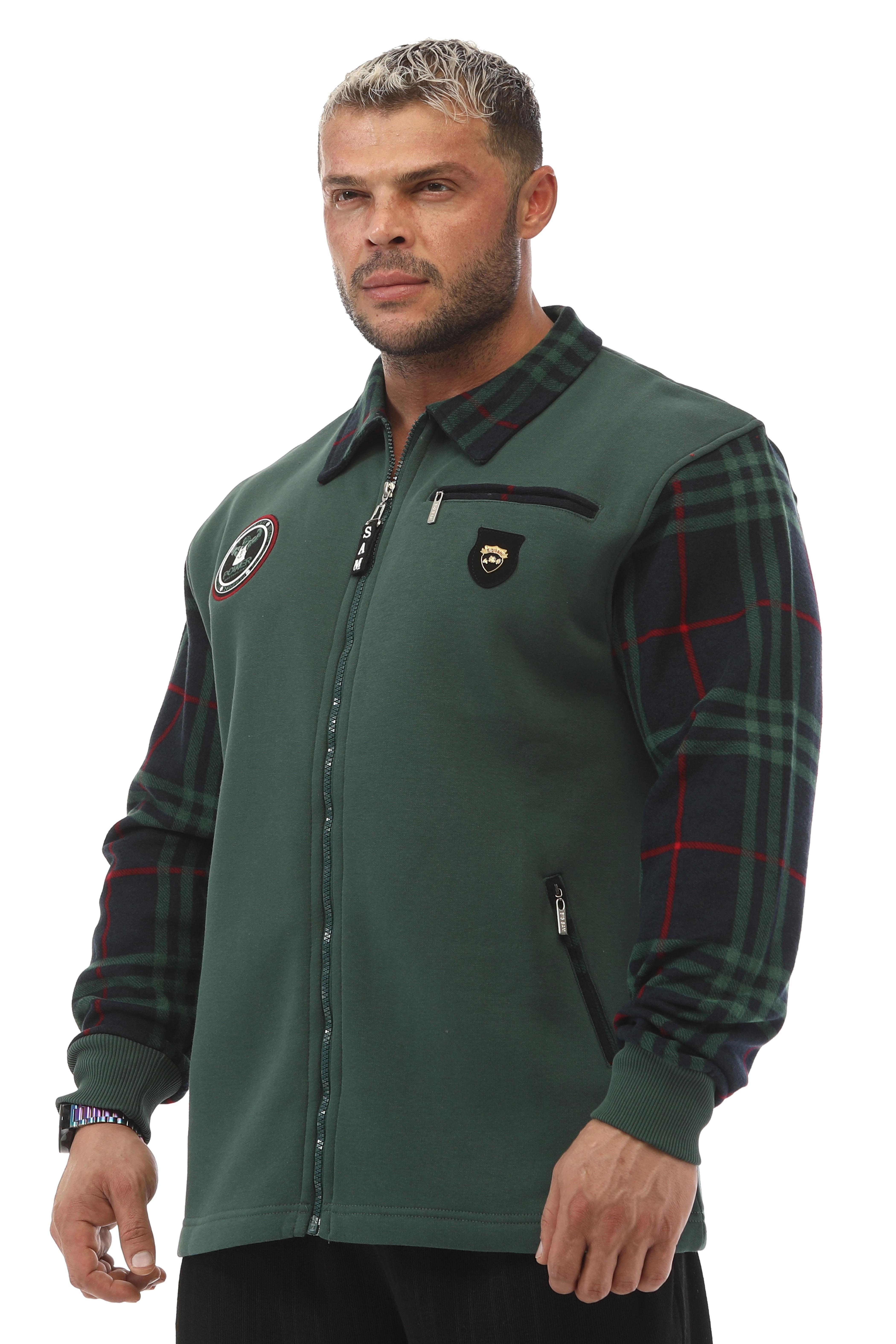 Erkek Rahat Kesim 3 İplik Fermuarlı Sweatshirt Big Sam 3601
