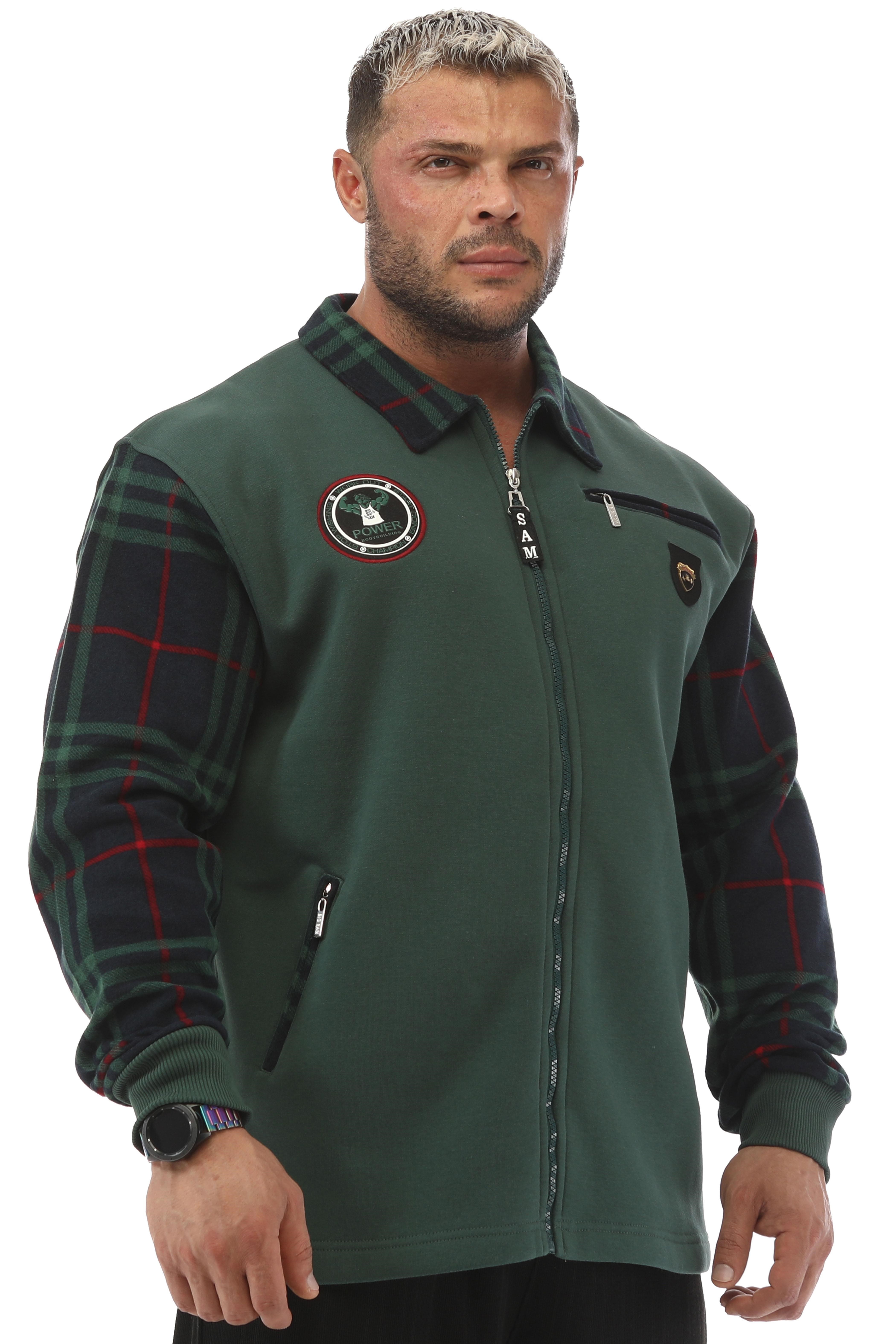 Erkek Rahat Kesim 3 İplik Fermuarlı Sweatshirt Big Sam 3601
