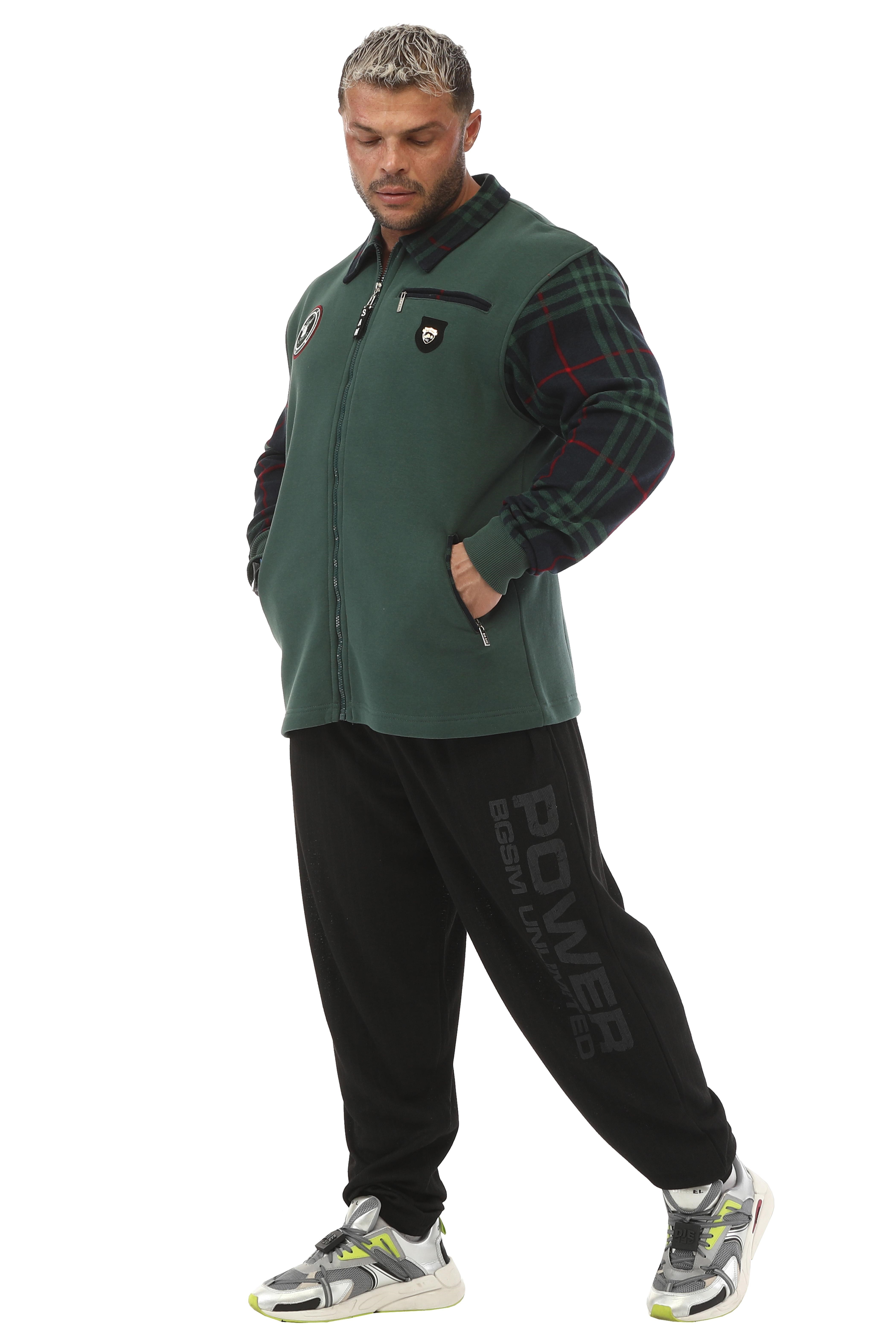 Erkek Rahat Kesim 3 İplik Fermuarlı Sweatshirt Big Sam 3601