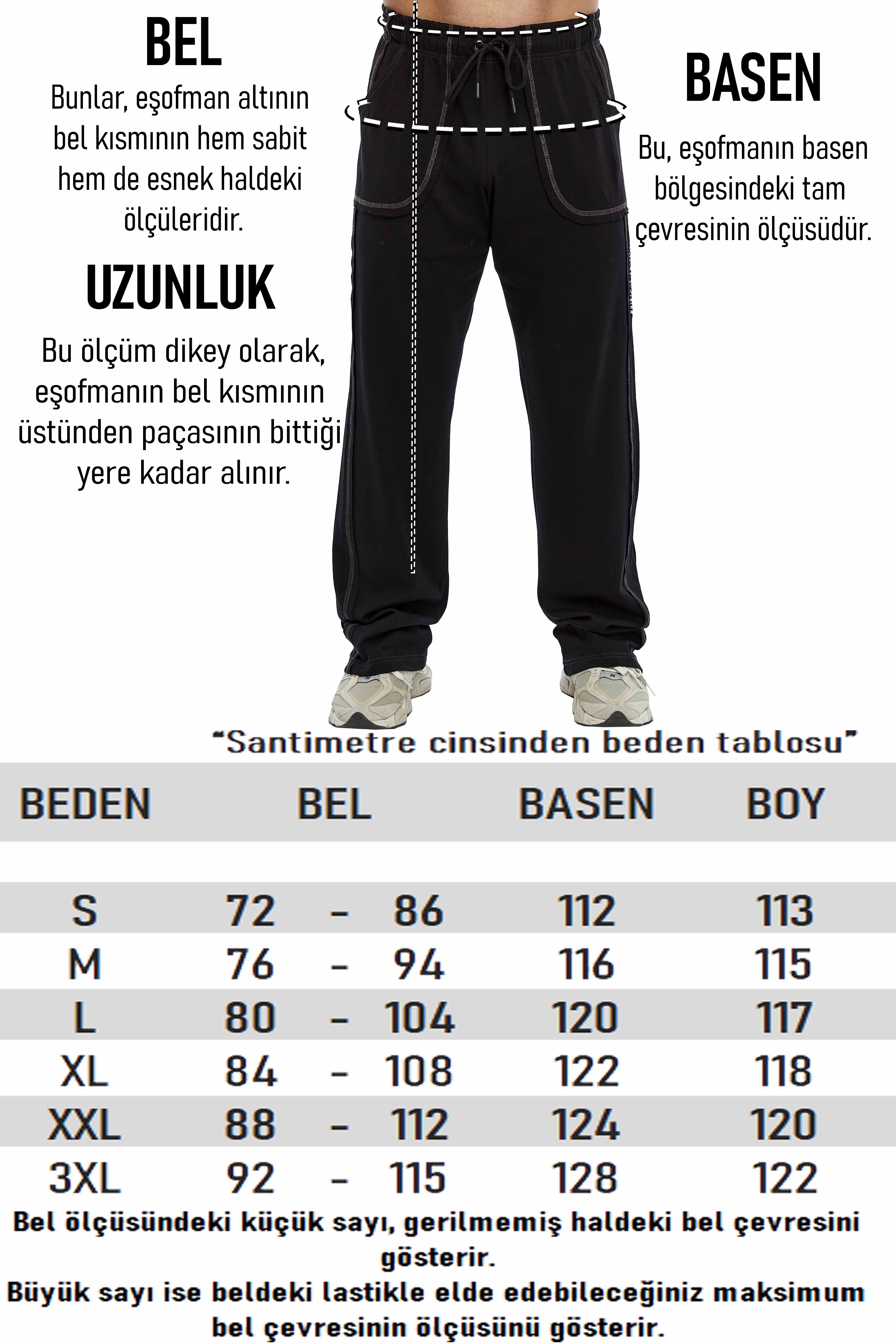 Erkek Rahat Kesim Bol Paça %100 Pamuk Eşofman Altı Stilya PNT1419