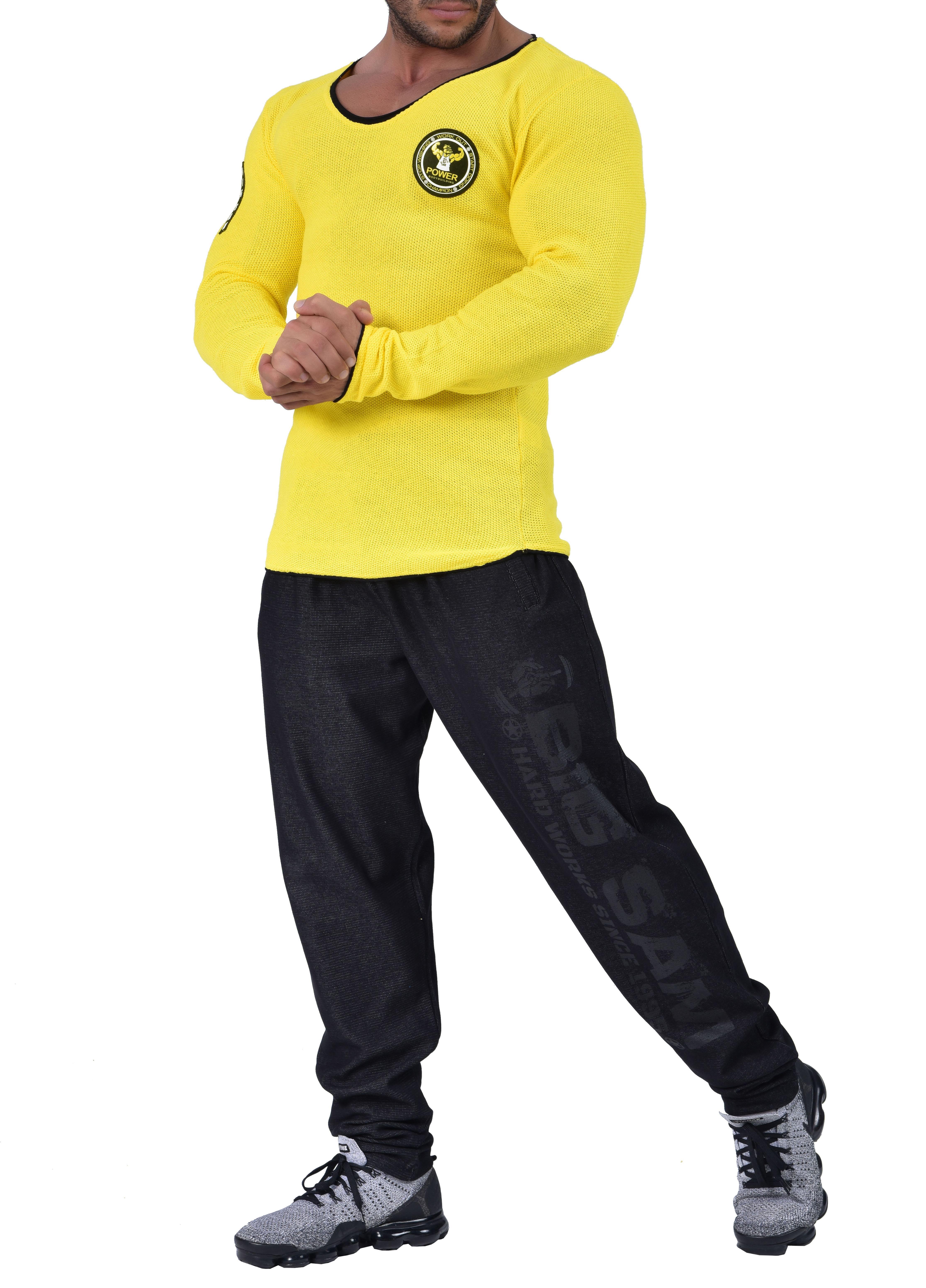 Erkek Slim Fit Spor Triko Sweatshirt Big Sam 4675