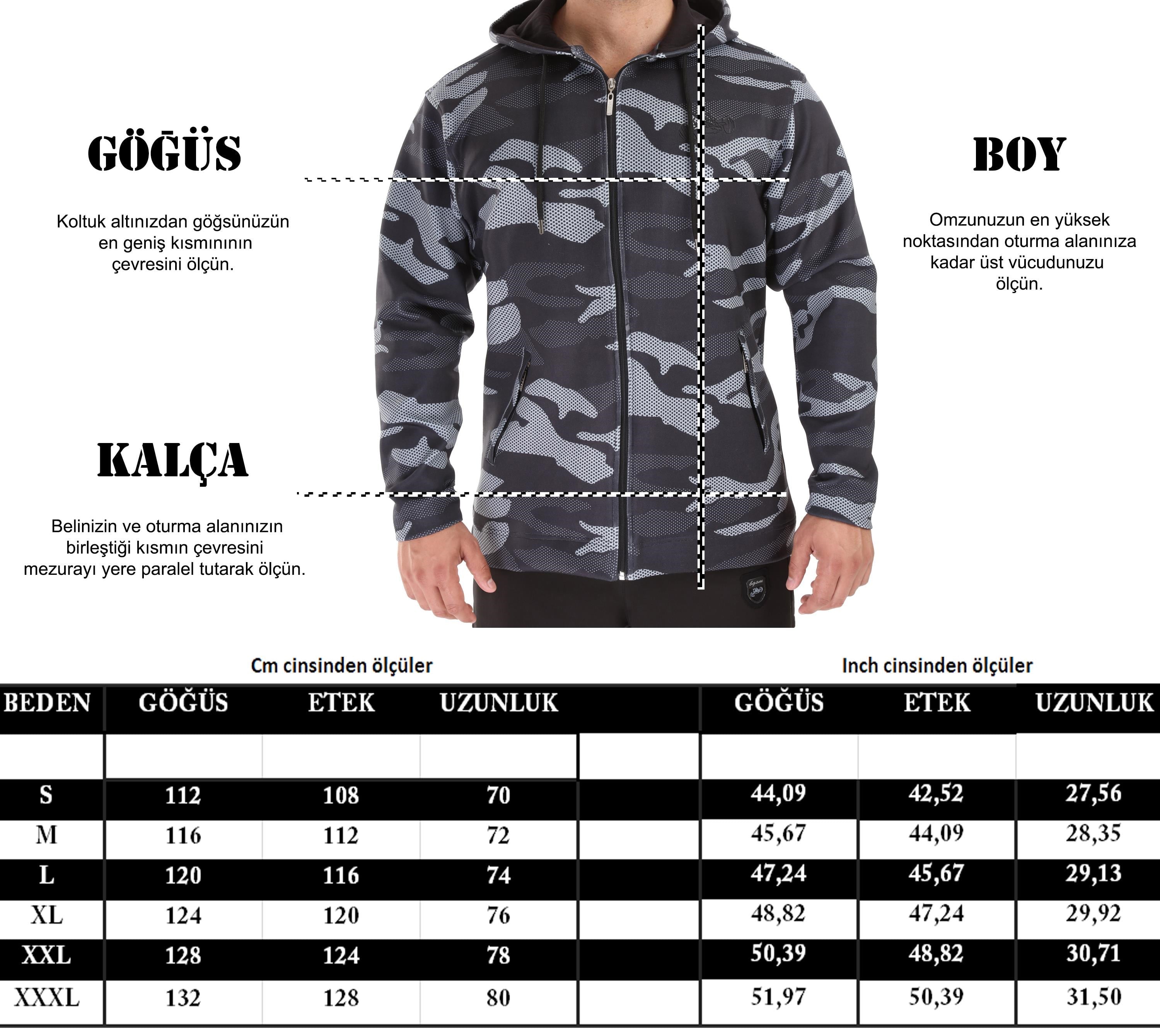 Erkek Spor Ceket Koşu Outdoor Oversize Kapşonlu 4070