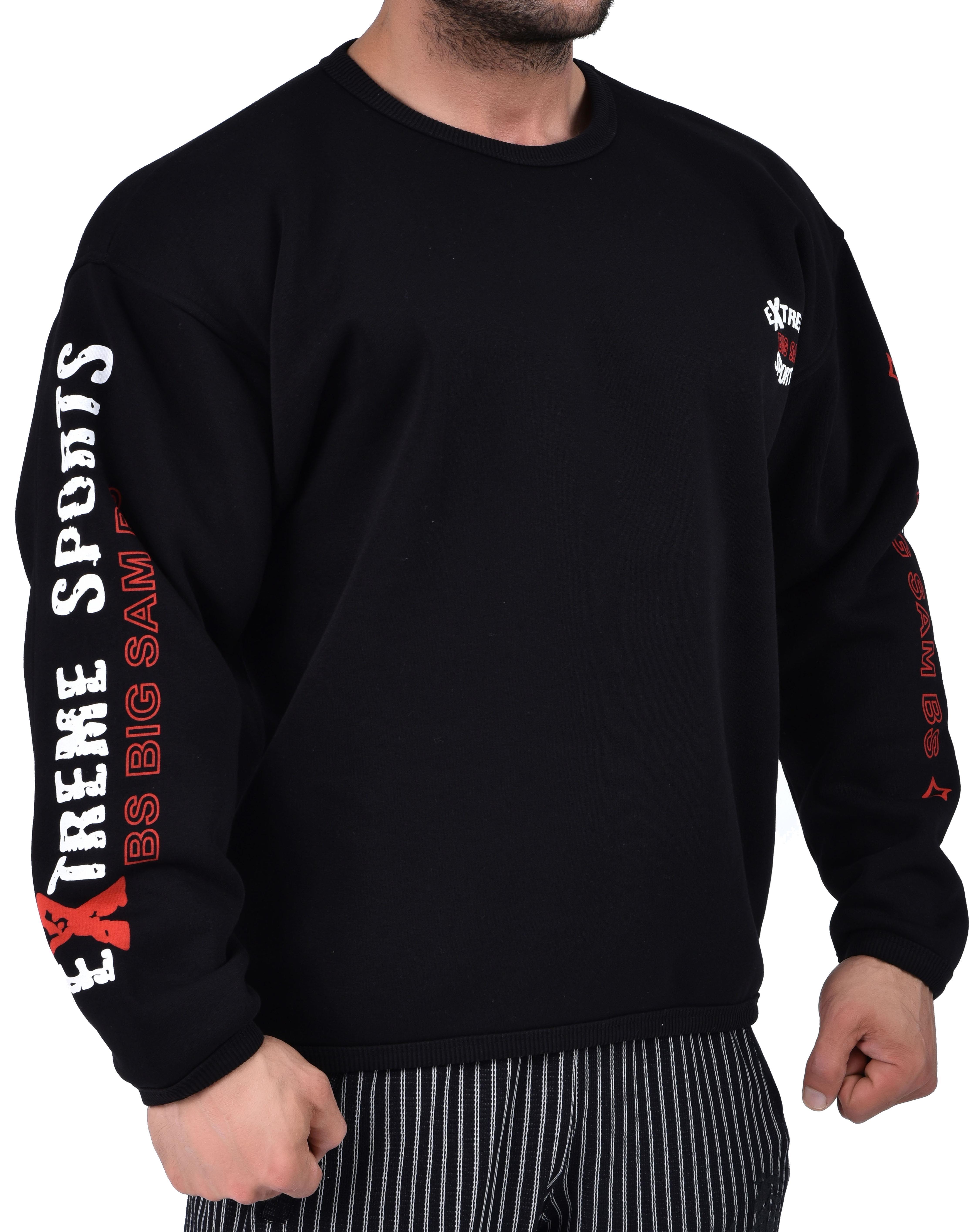 Erkek Sweatshirt, Geniş Kesim Kışlık Spor Üst Big Sam 4524