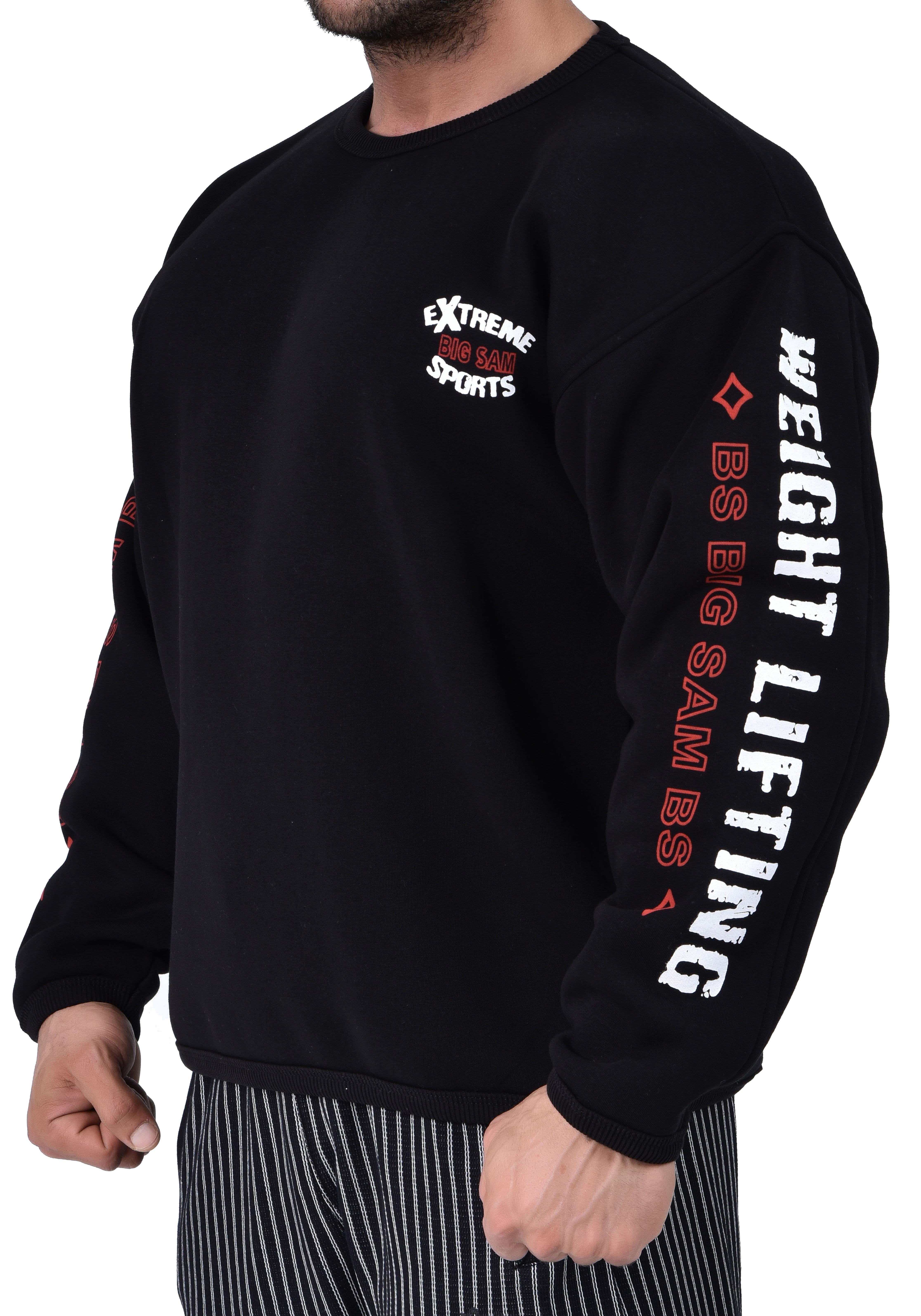 Erkek Sweatshirt, Geniş Kesim Kışlık Spor Üst Big Sam 4524