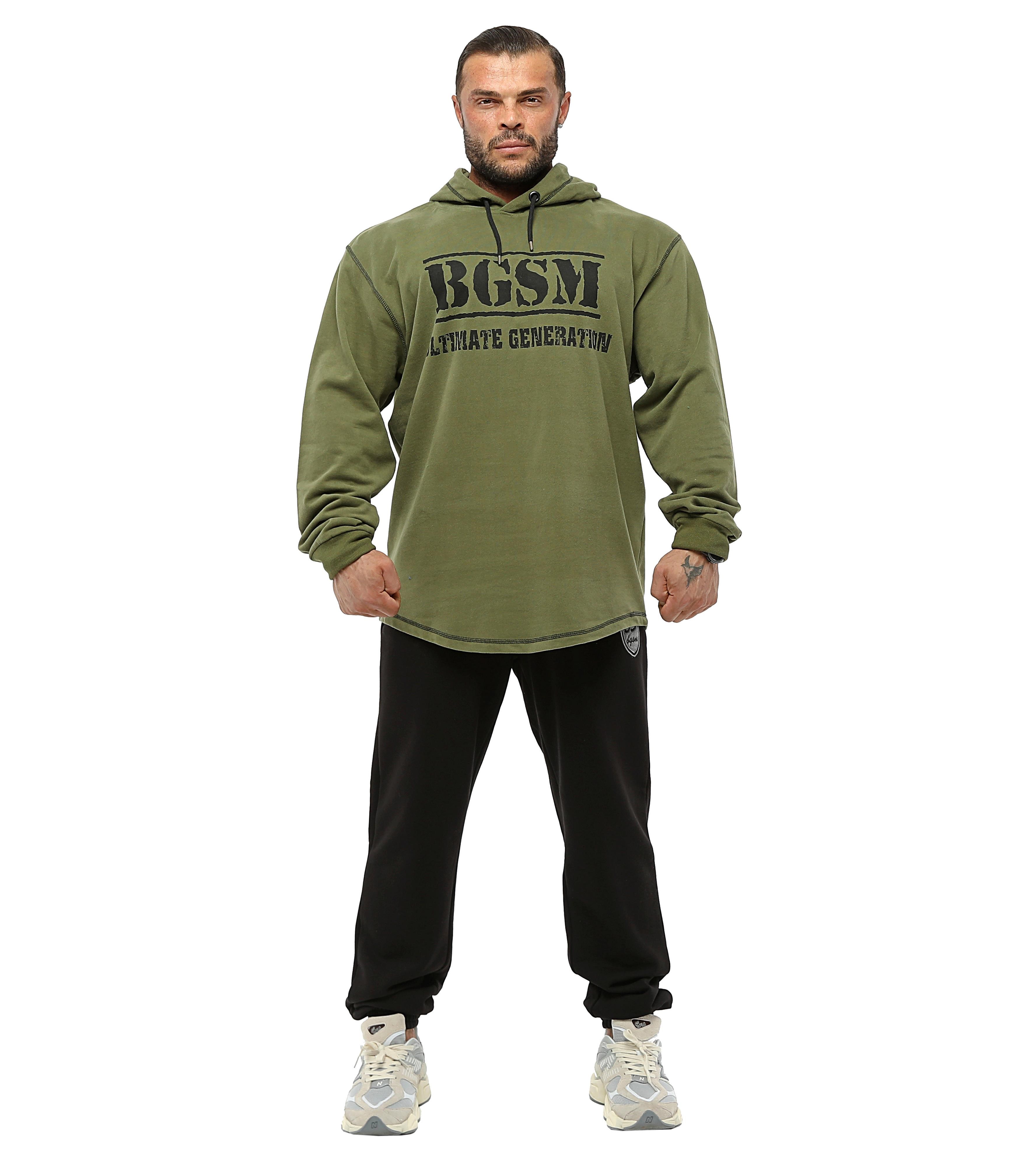 Erkek Sweatshirt Kışlık Oversize Kapşonlu Haki Polar BGSM 4722