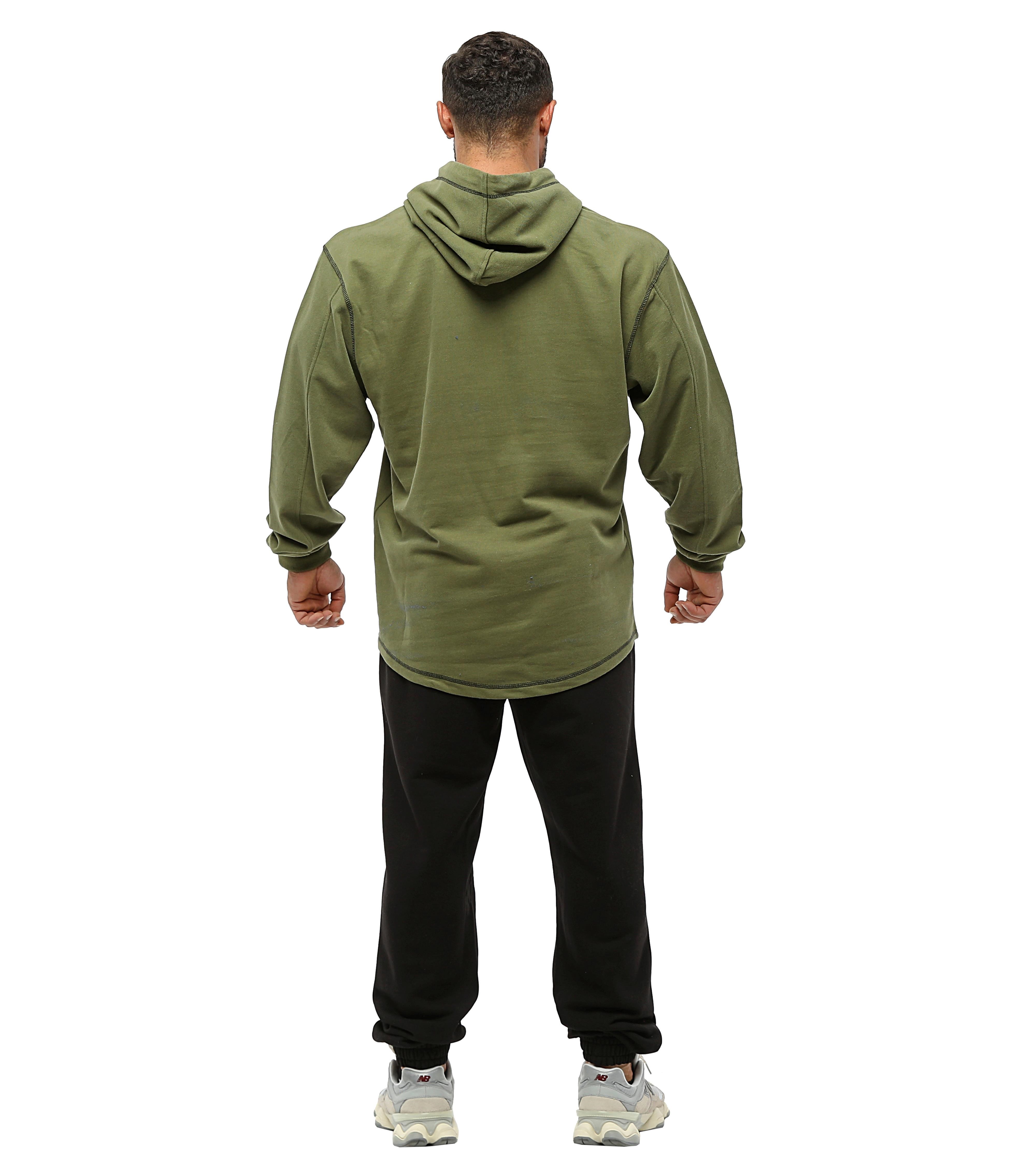 Erkek Sweatshirt Kışlık Oversize Kapşonlu Haki Polar BGSM 4722