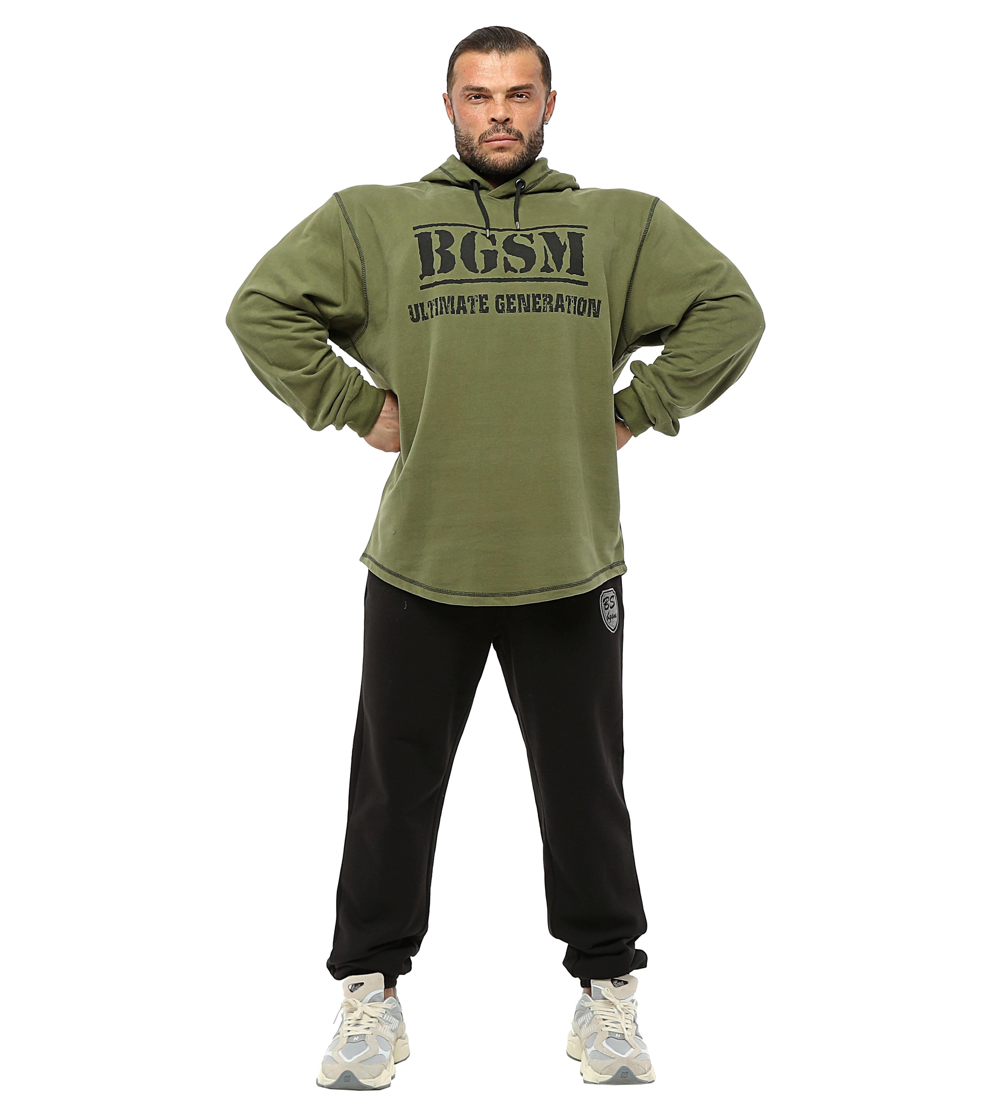 Erkek Sweatshirt Kışlık Oversize Kapşonlu Haki Polar BGSM 4722