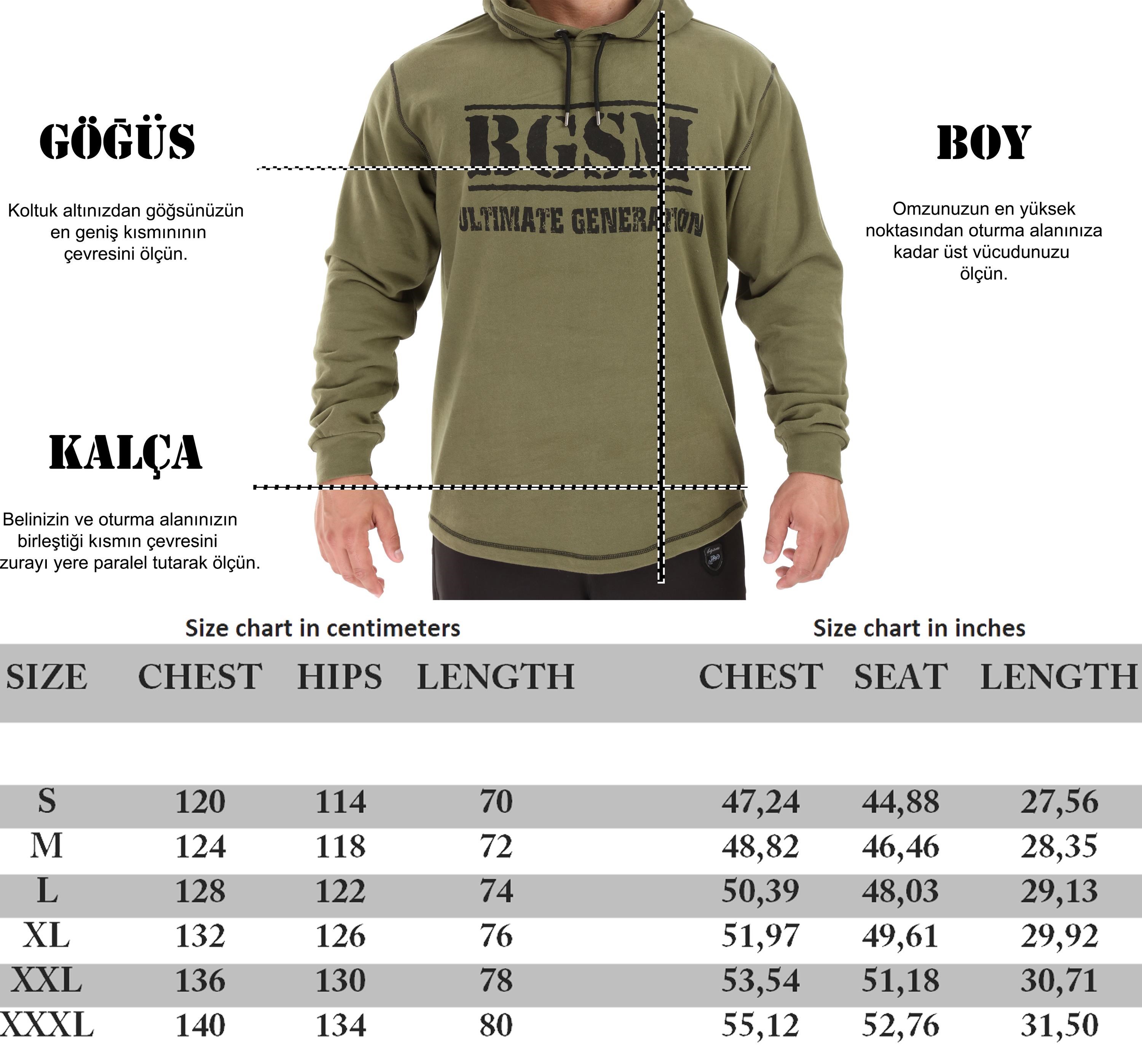 Erkek Sweatshirt Kışlık Oversize Kapşonlu Haki Polar BGSM 4722