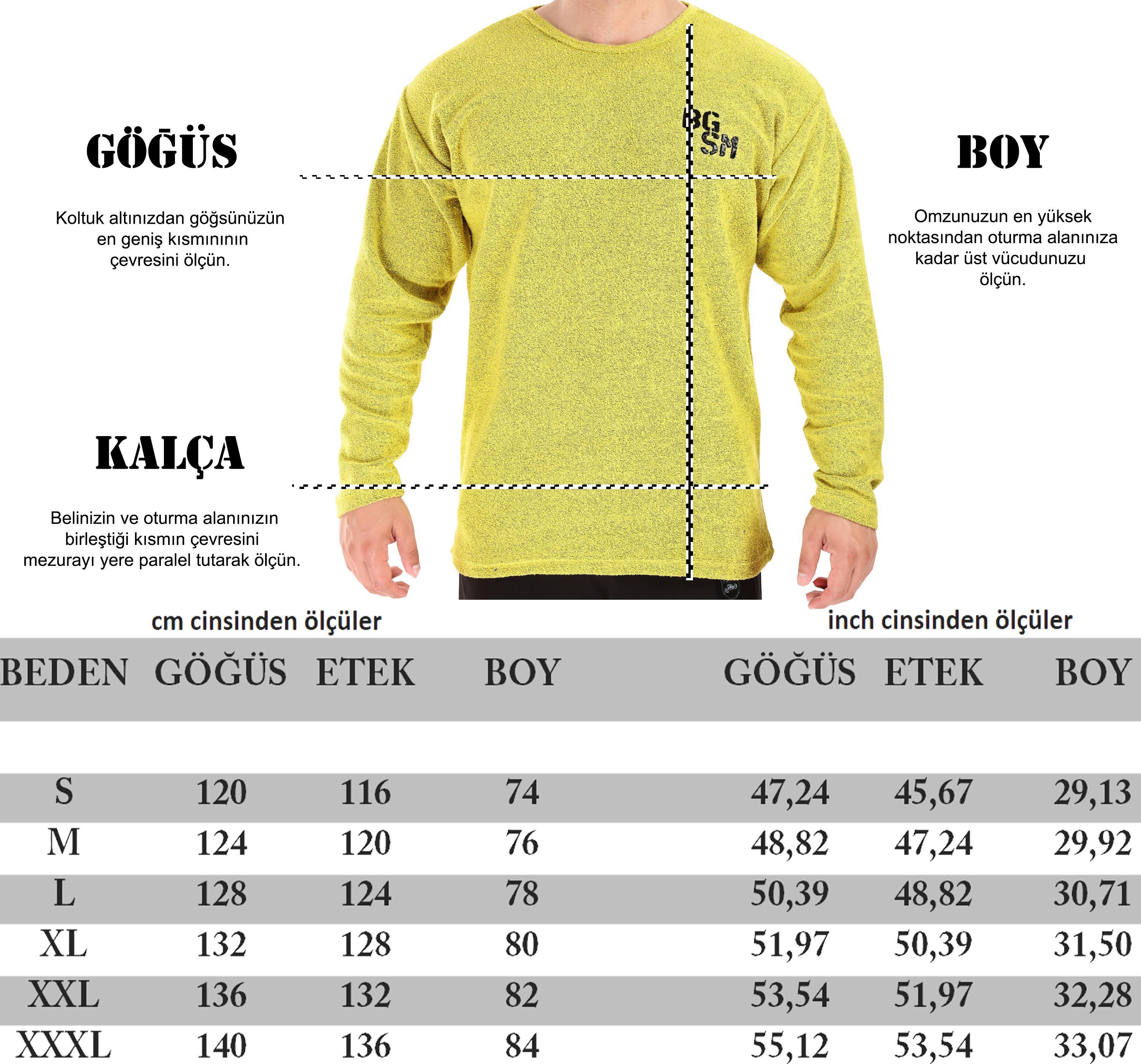 Erkek Sweatshirt Kışlık, Rahat Kesim Spor Üst