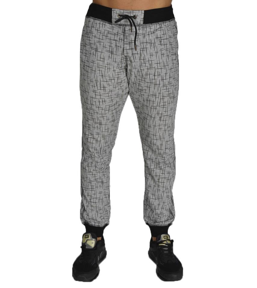 Gri Desenli Slim Fit Eşofman Altı Stilya 808