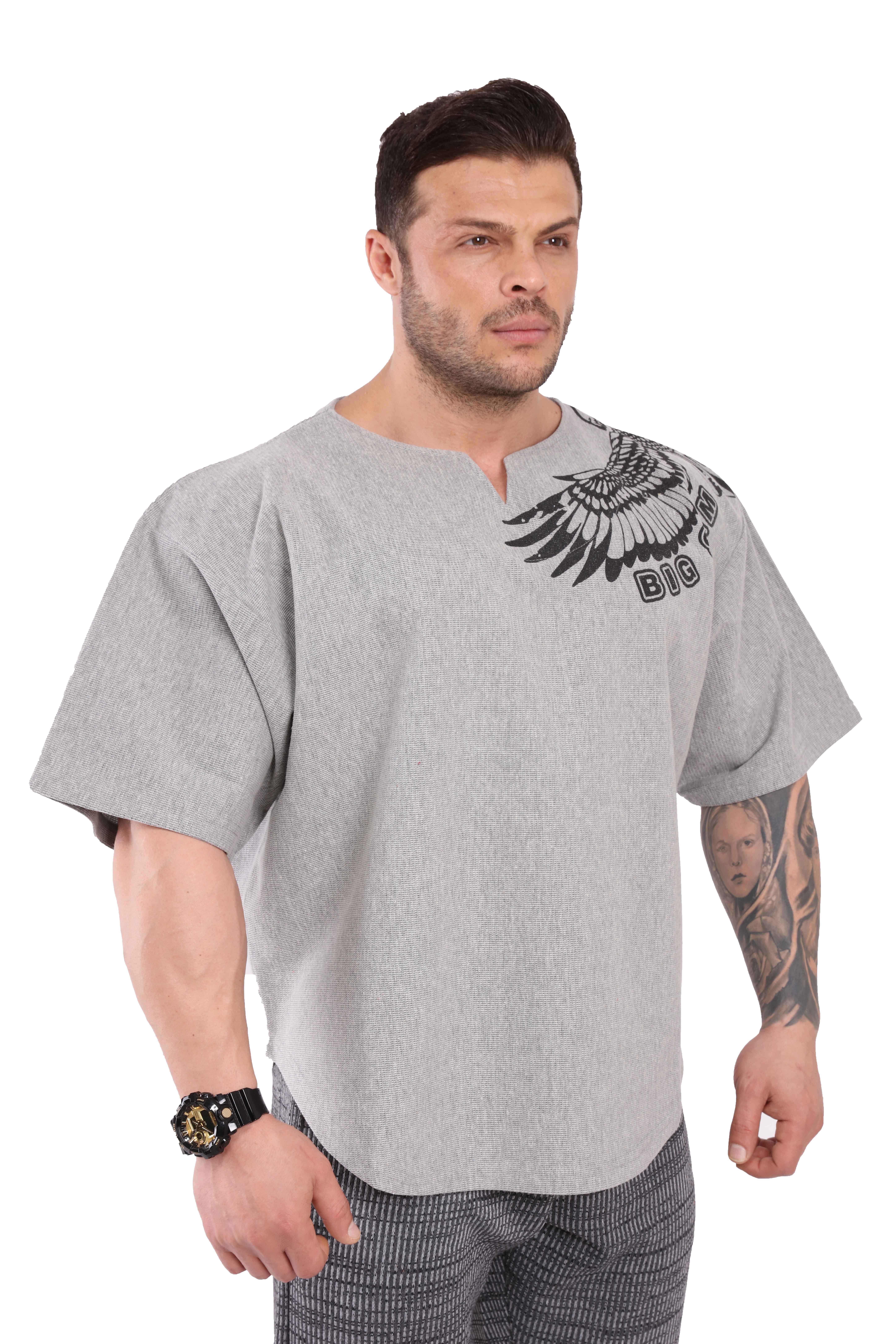 Gri Oversize Antrenman Tişörtü Rag Top Big Sam 3241