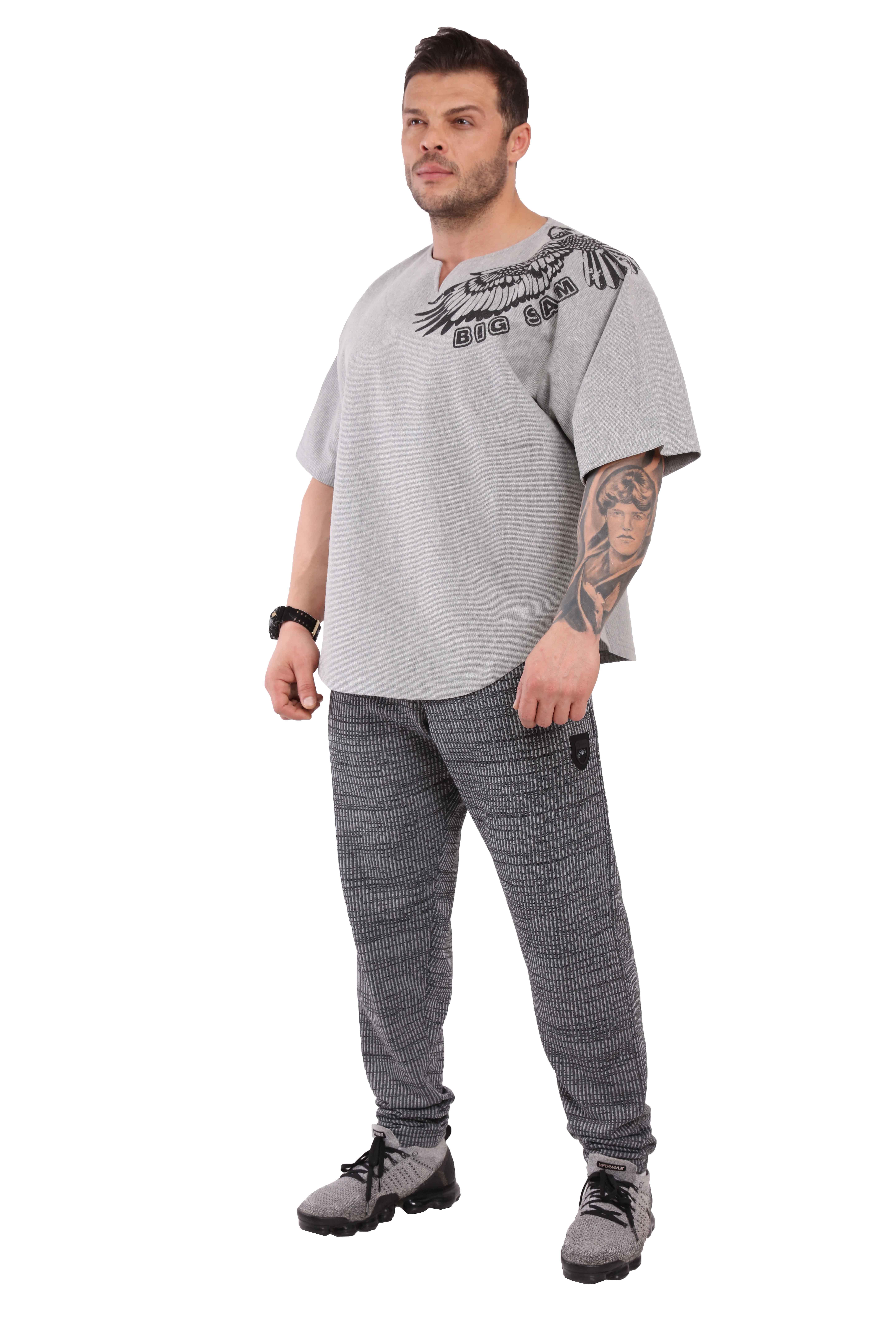 Gri Oversize Antrenman Tişörtü Rag Top Big Sam 3241