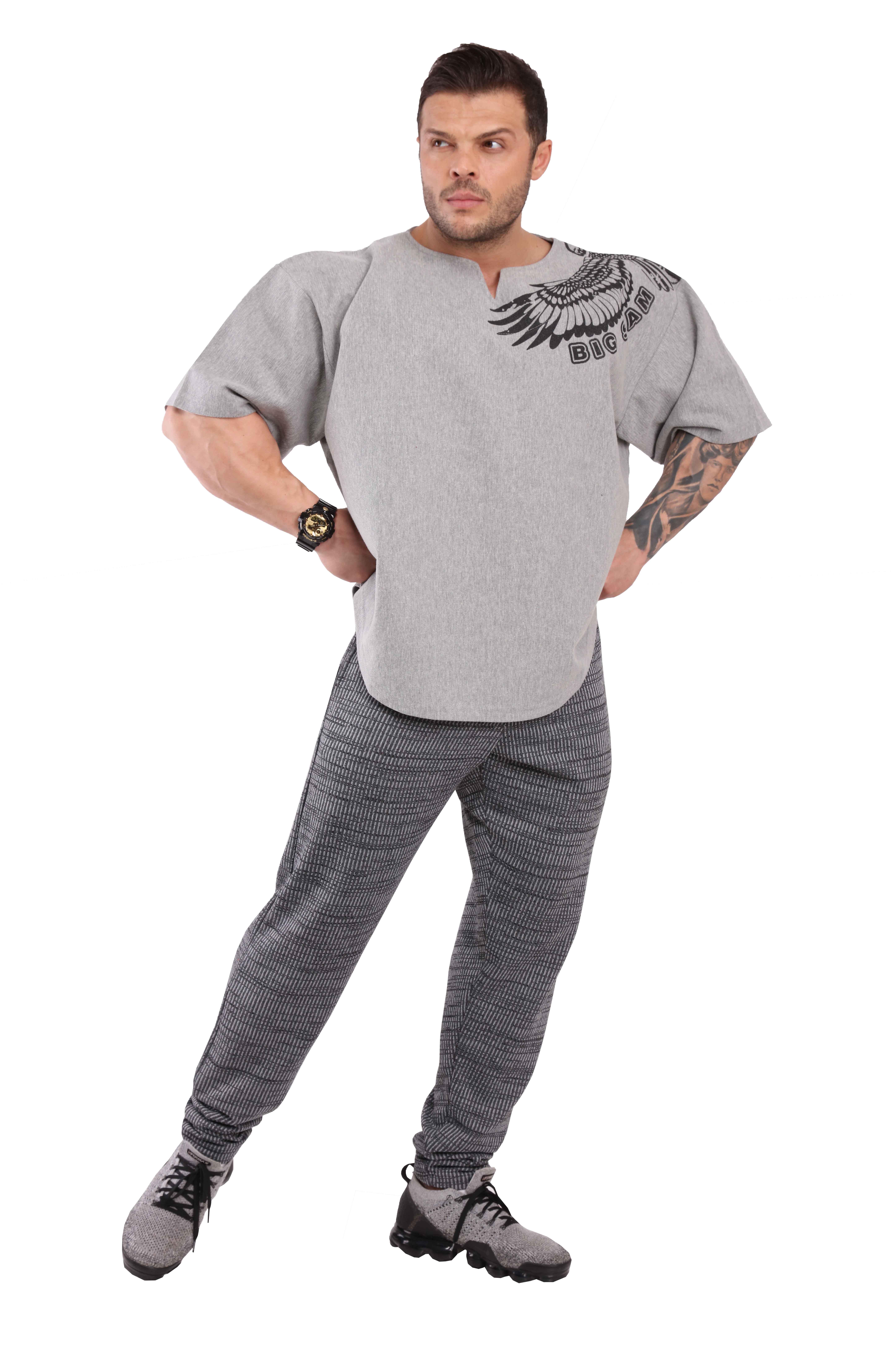 Gri Oversize Antrenman Tişörtü Rag Top Big Sam 3241