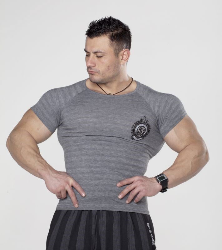 Gri Slim Fit Tişört Big Sam 2668
