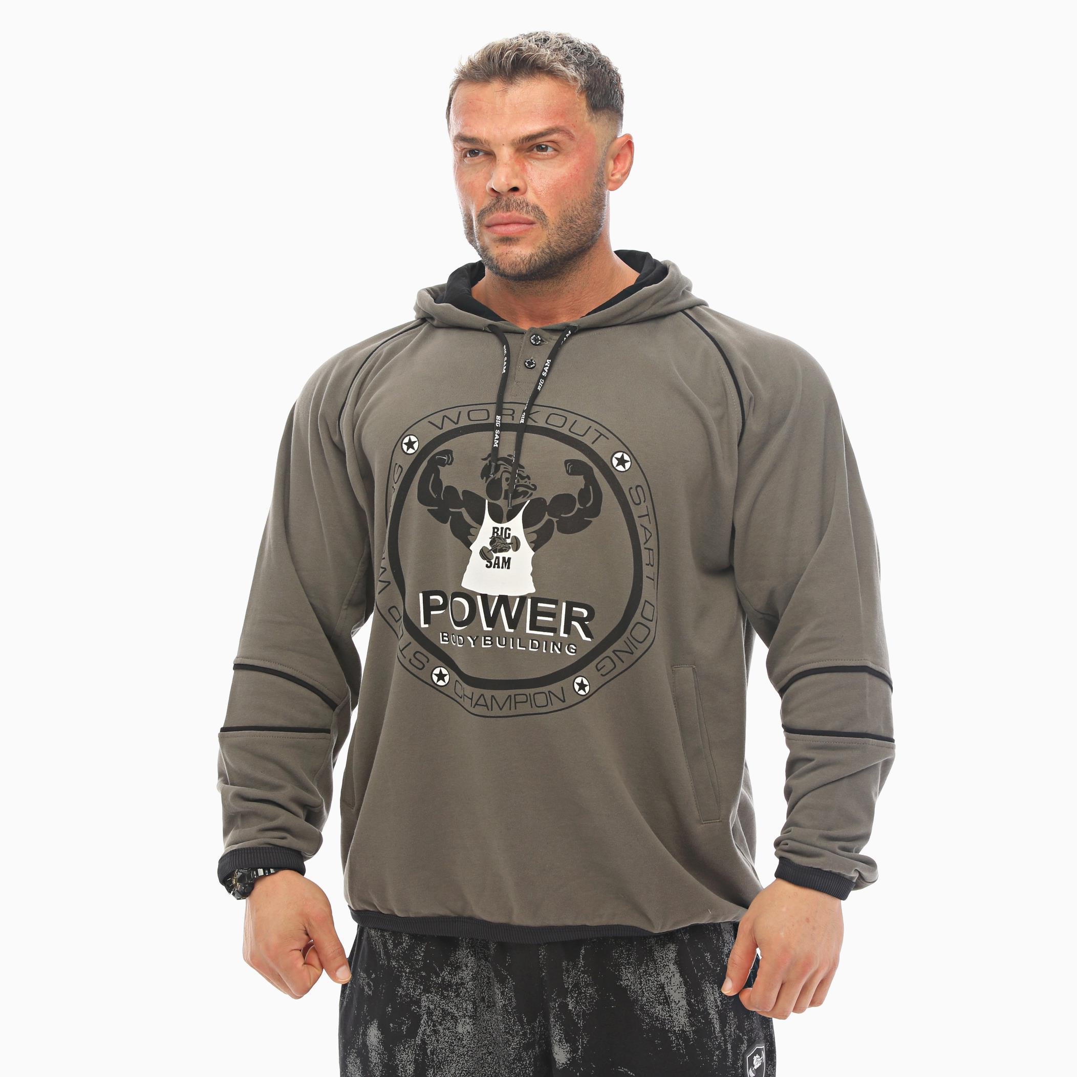 Haki Yeşil Kışlık Kapşonlu Sweatshirt Big Sam 4667