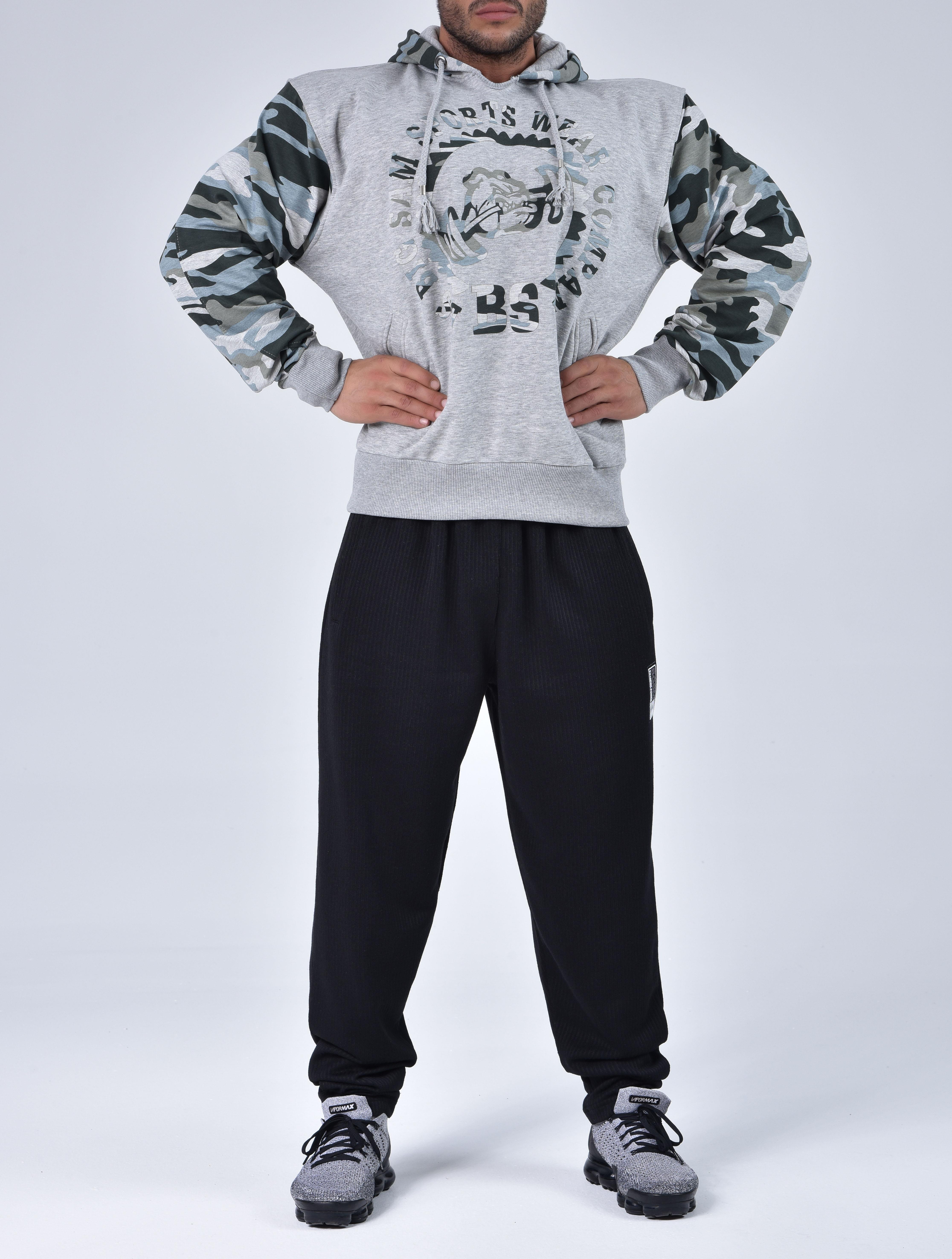 Kamuflaj Detaylı Kapşonlu Sweatshirt Big Sam 4665