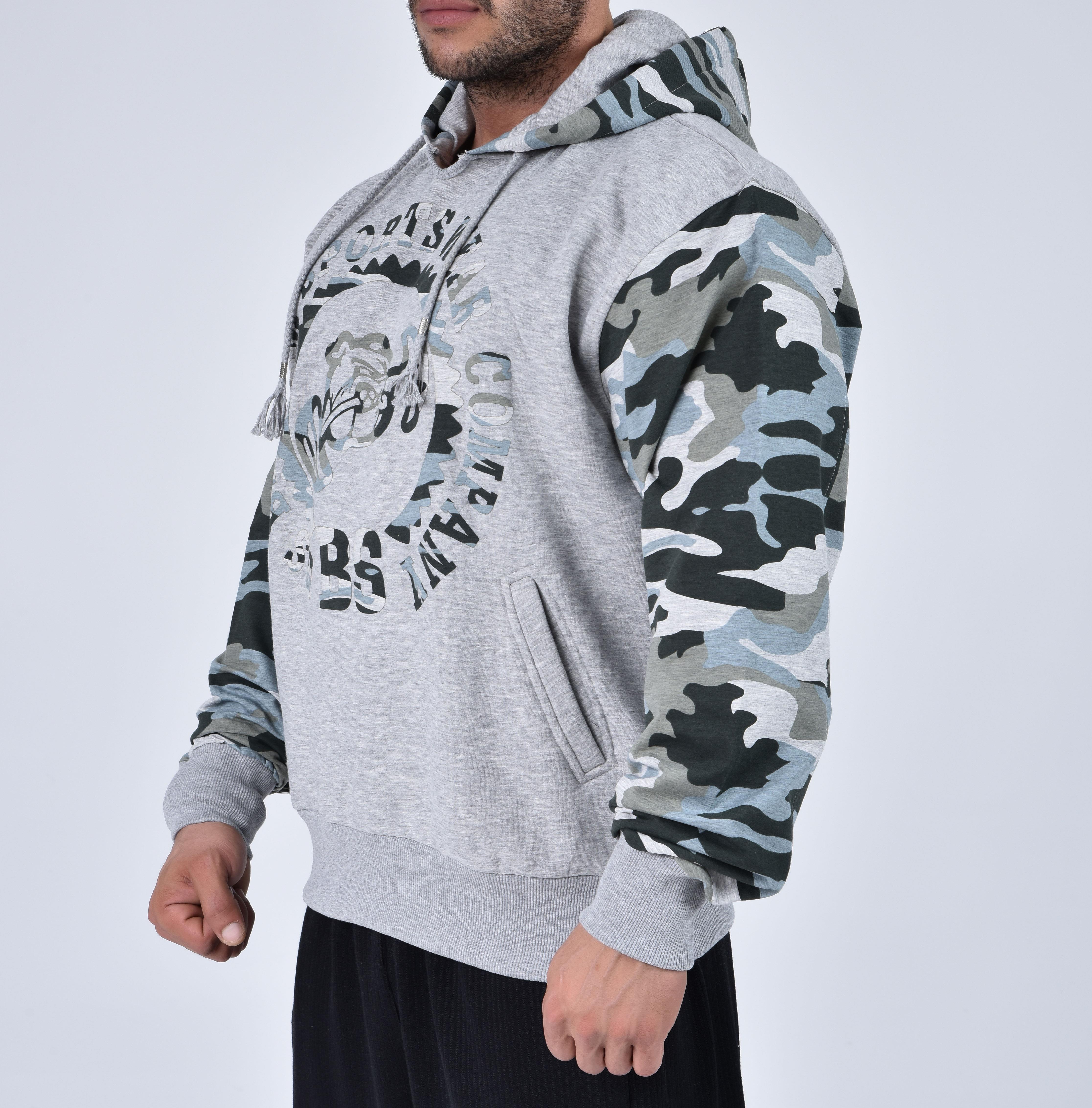 Kamuflaj Detaylı Kapşonlu Sweatshirt Big Sam 4665