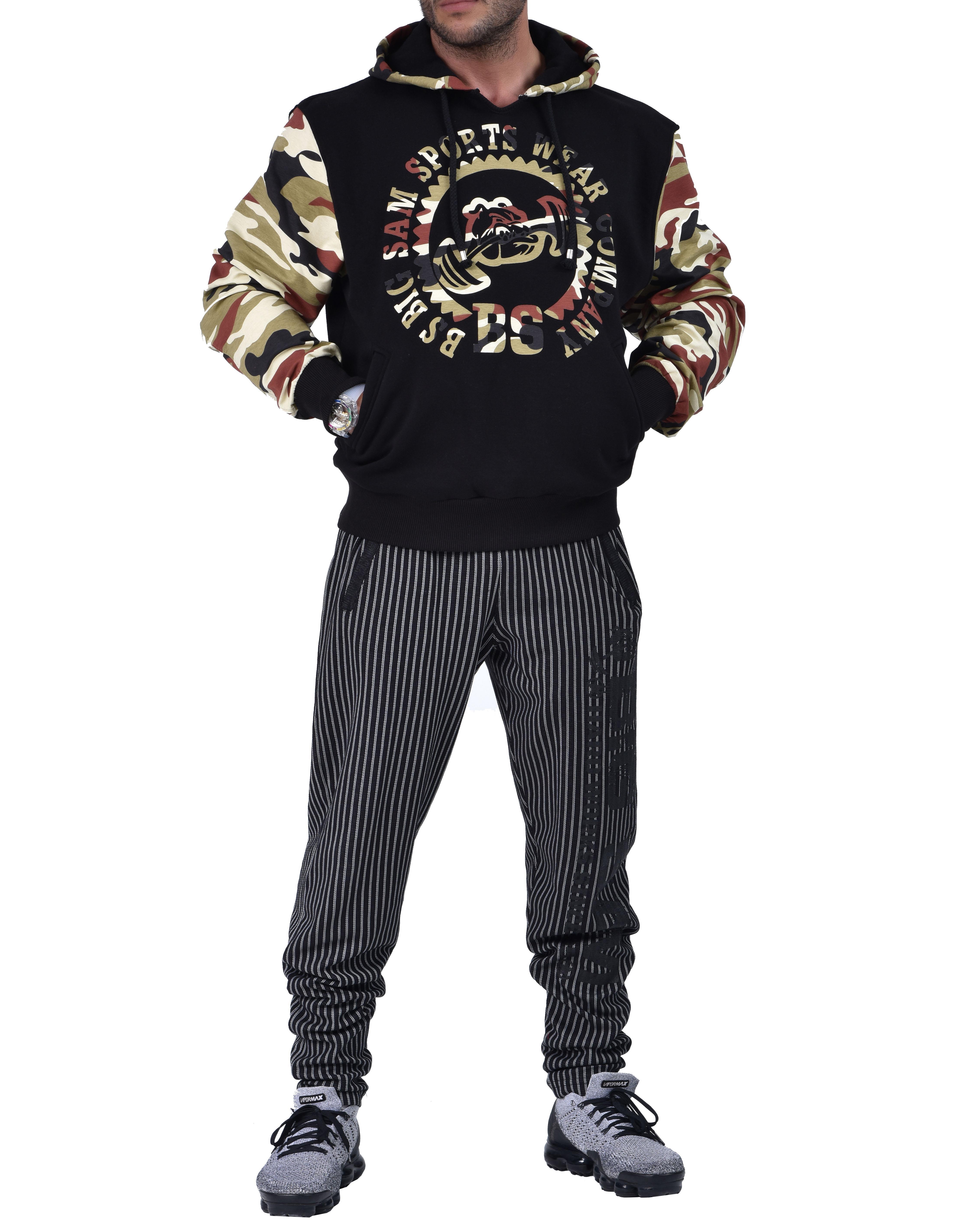 Kamuflaj Detaylı Kapşonlu Sweatshirt Big Sam 4666