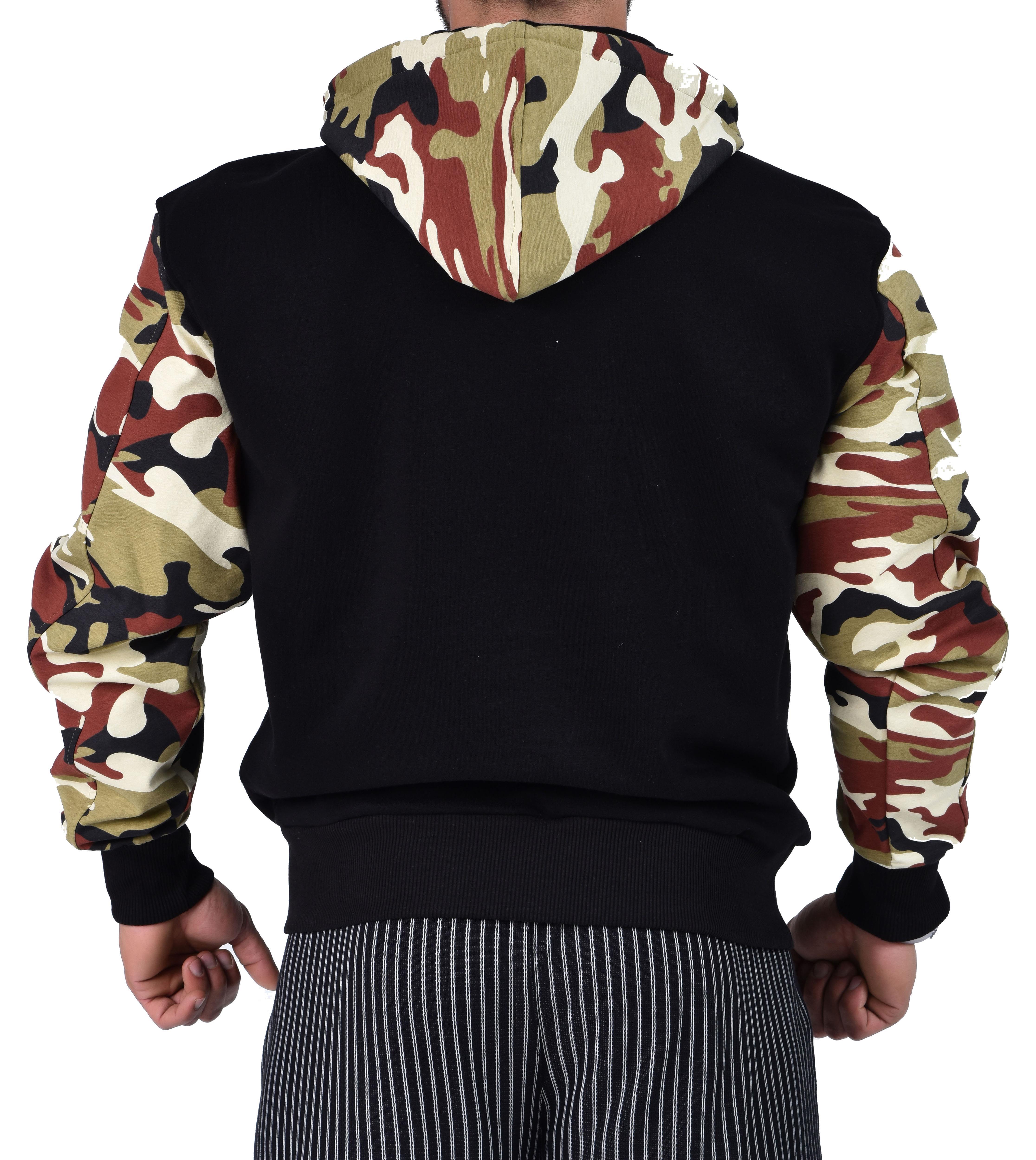 Kamuflaj Detaylı Kapşonlu Sweatshirt Big Sam 4666