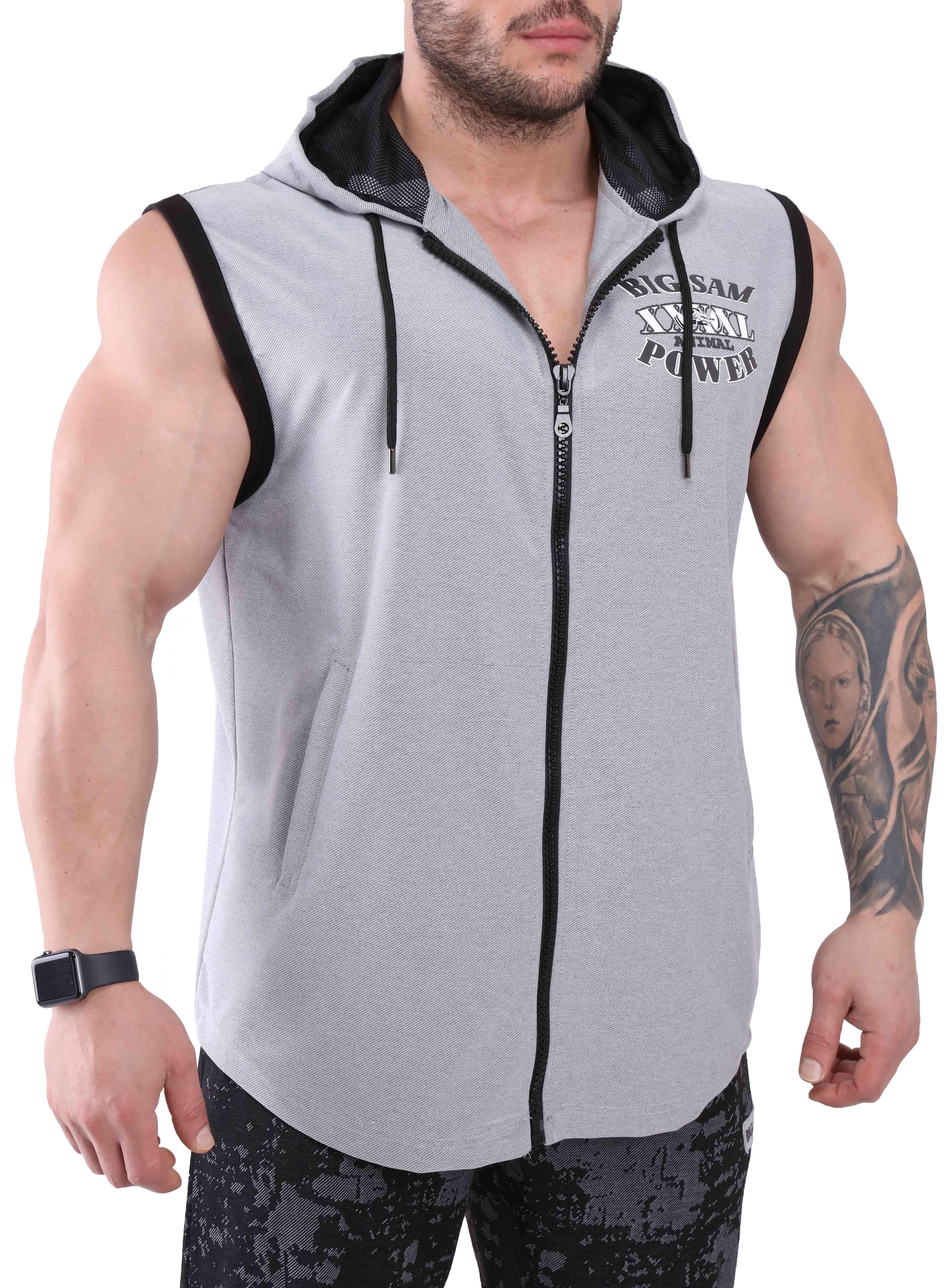 Kapşonlu Fitness Antrenman Yeleği Kolsuz T-shirt Big Sam 3622