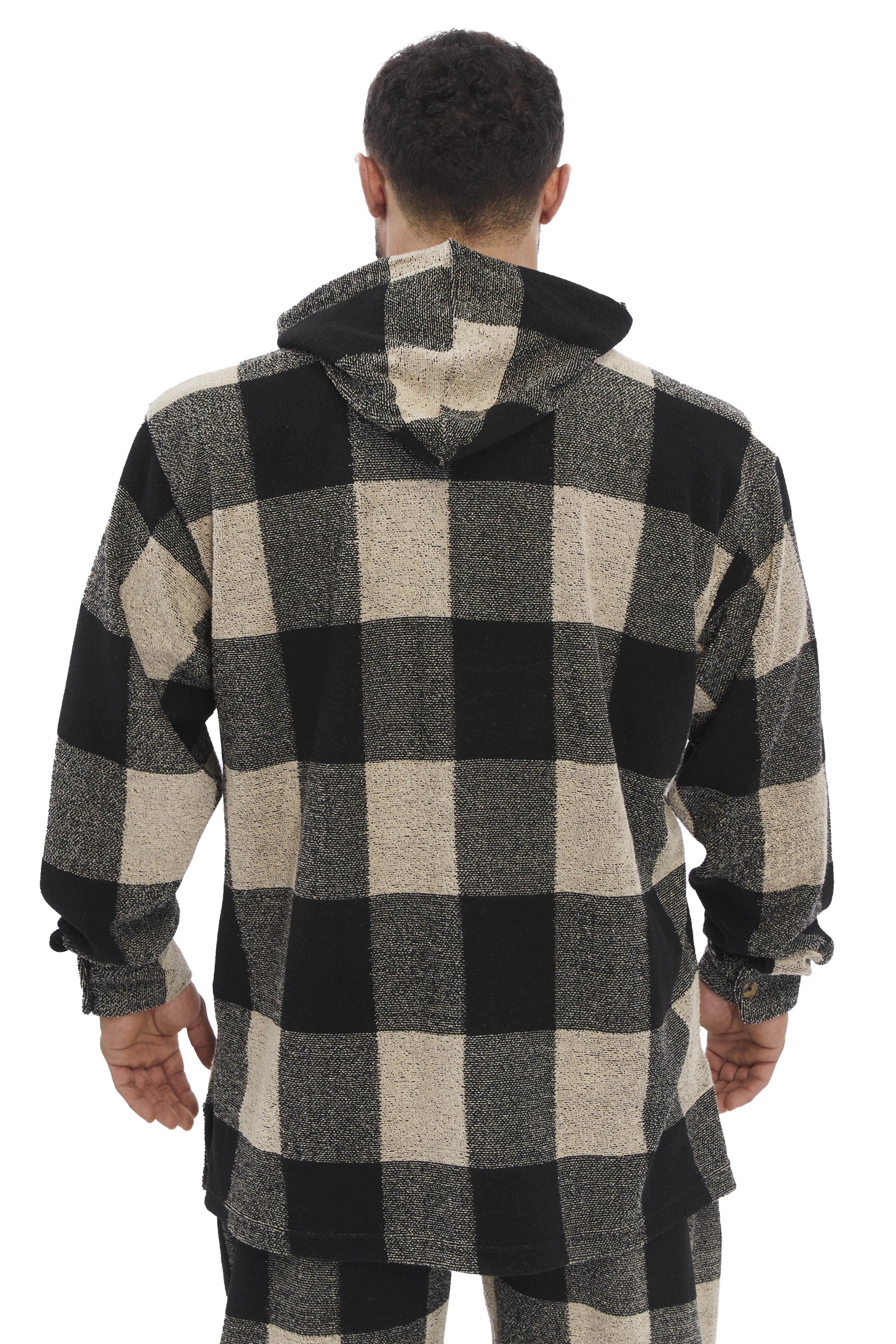 Kapşonlu Overshirt Geniş Kesim Kapşonlu Havlu Gömlek BGSM 5046