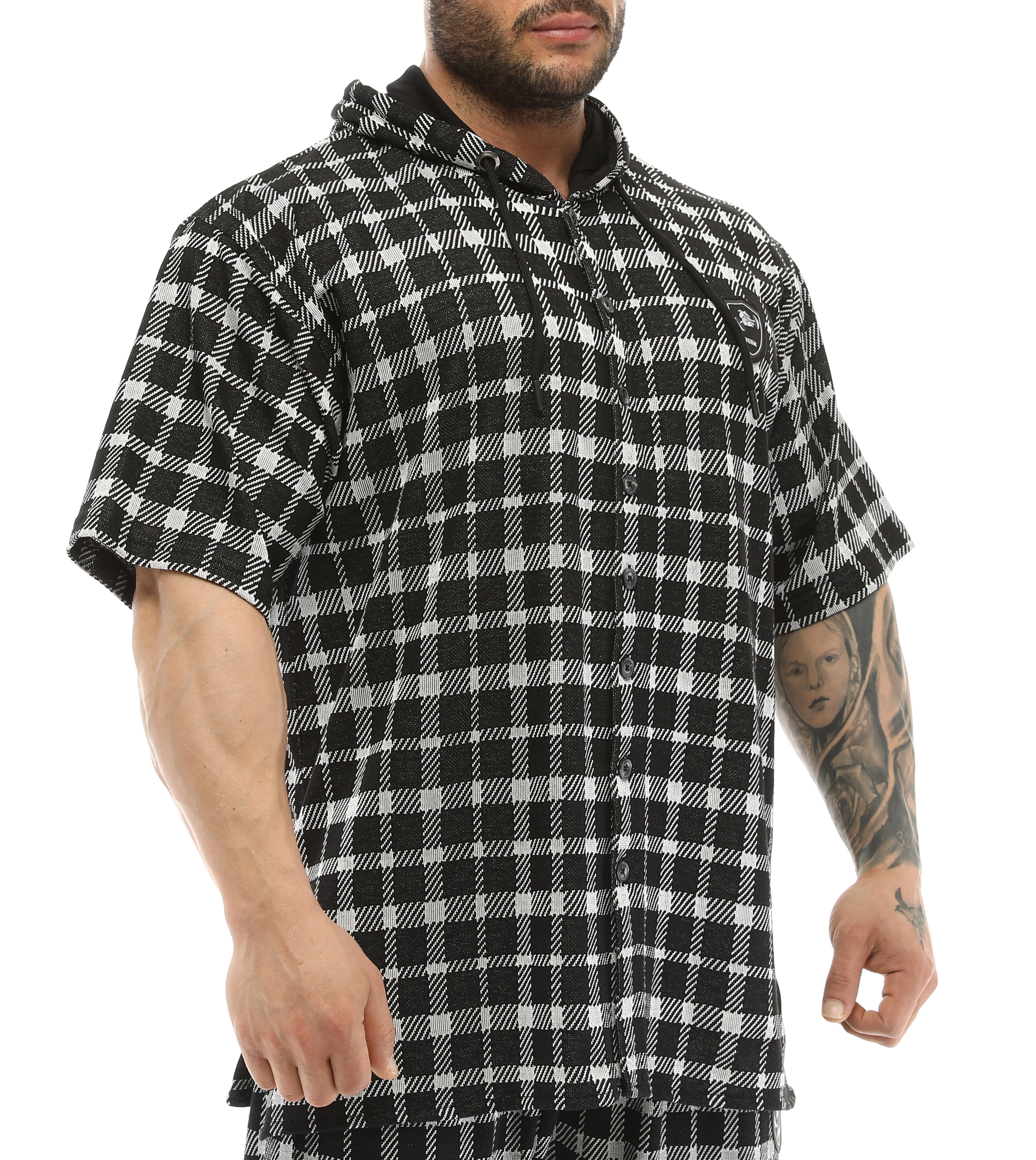 Kapşonlu Oversize Kısa Kollu Gömlek BGSM 5052