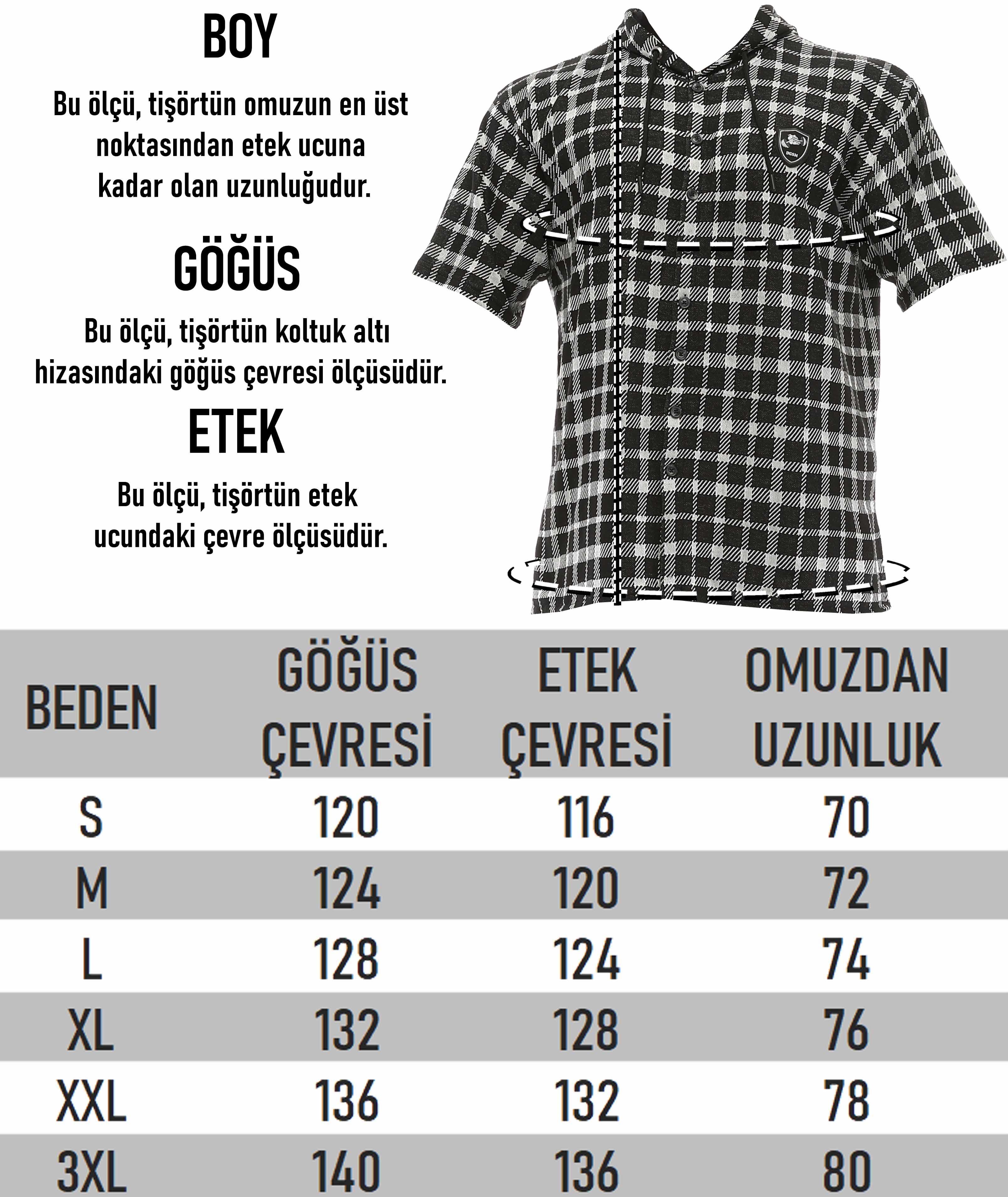 Kapşonlu Oversize Kısa Kollu Gömlek BGSM 5052