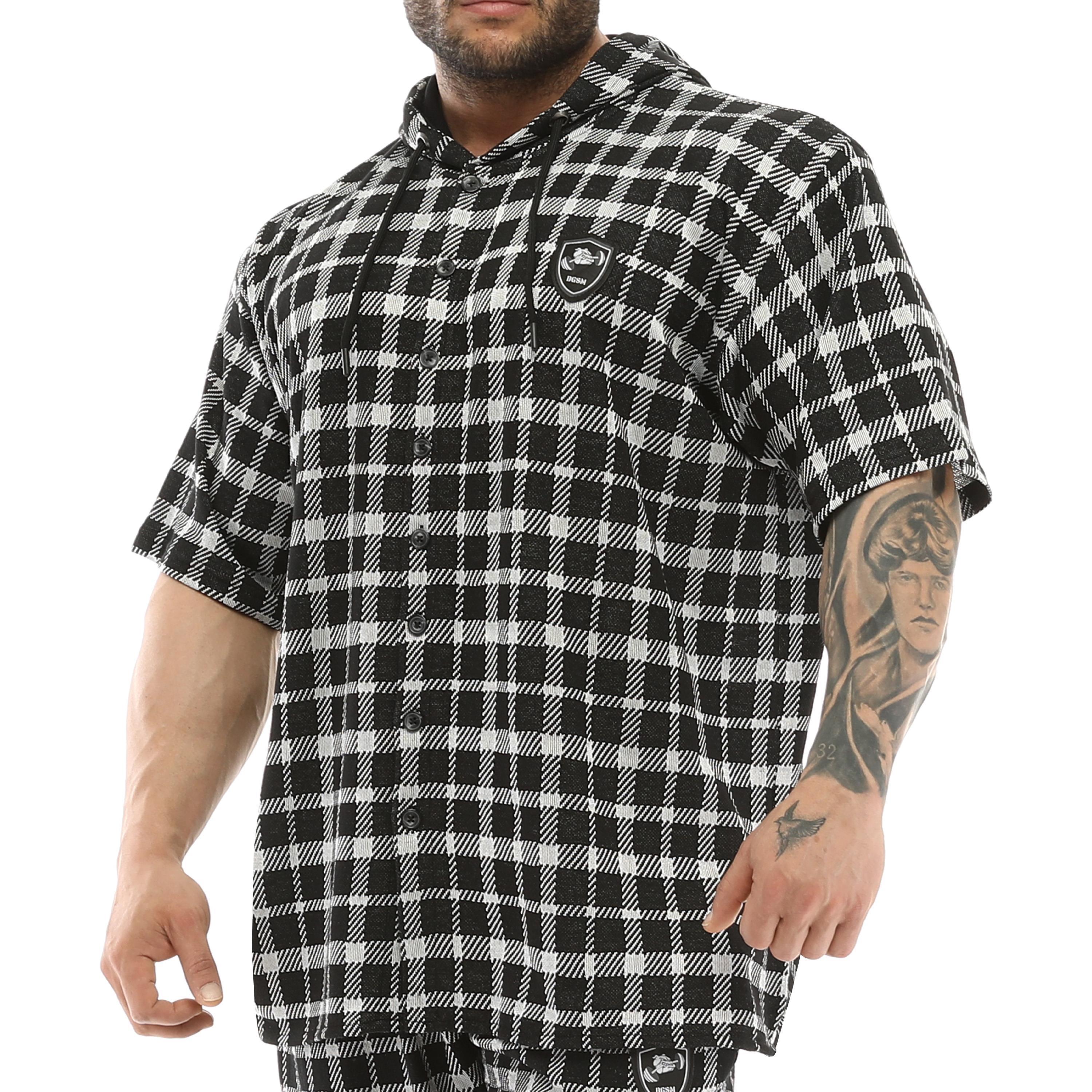 Kapşonlu Oversize Kısa Kollu Gömlek BGSM 5052