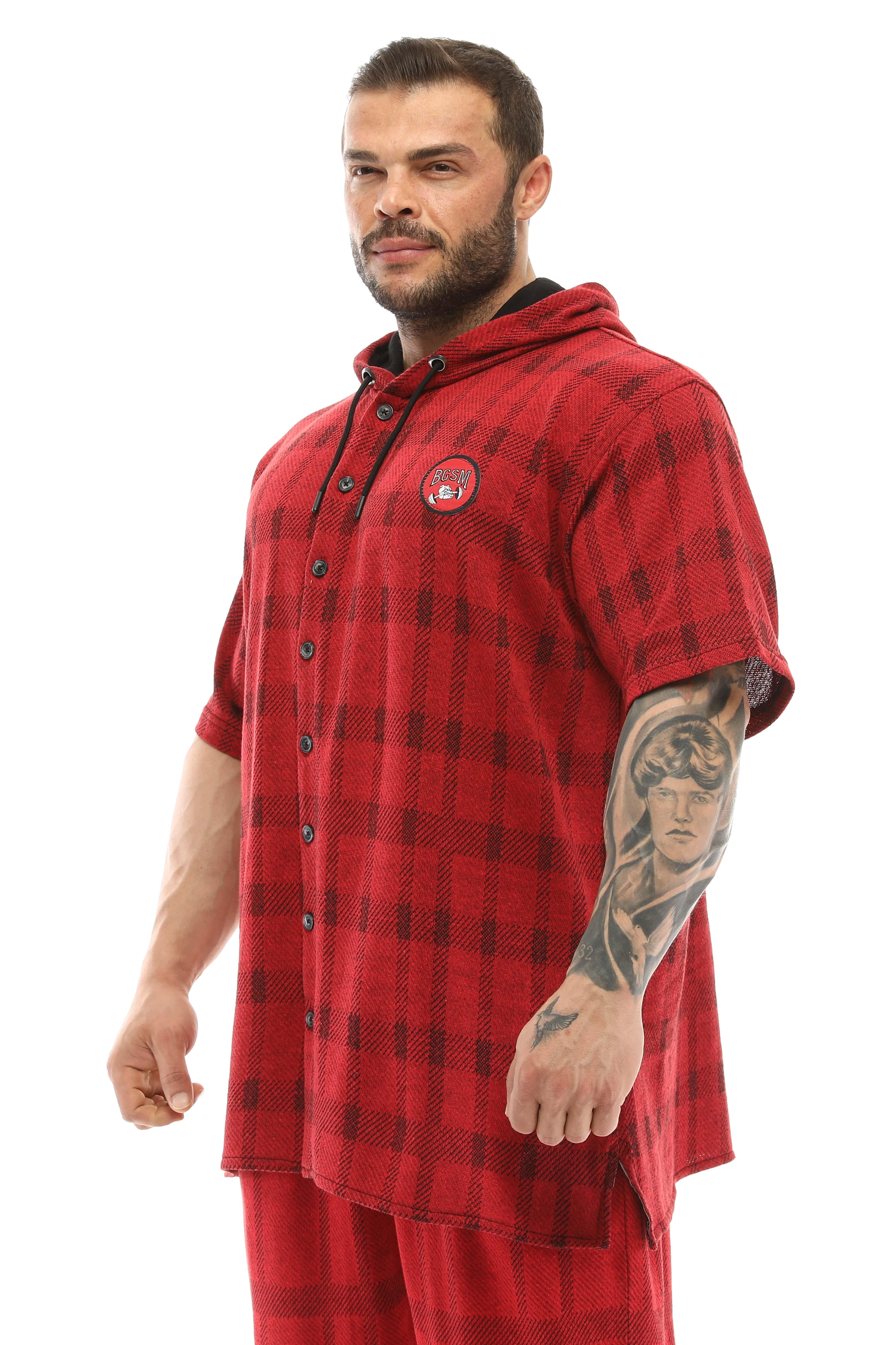 Kapşonlu Oversize Kısa Kollu Gömlek BGSM 5051