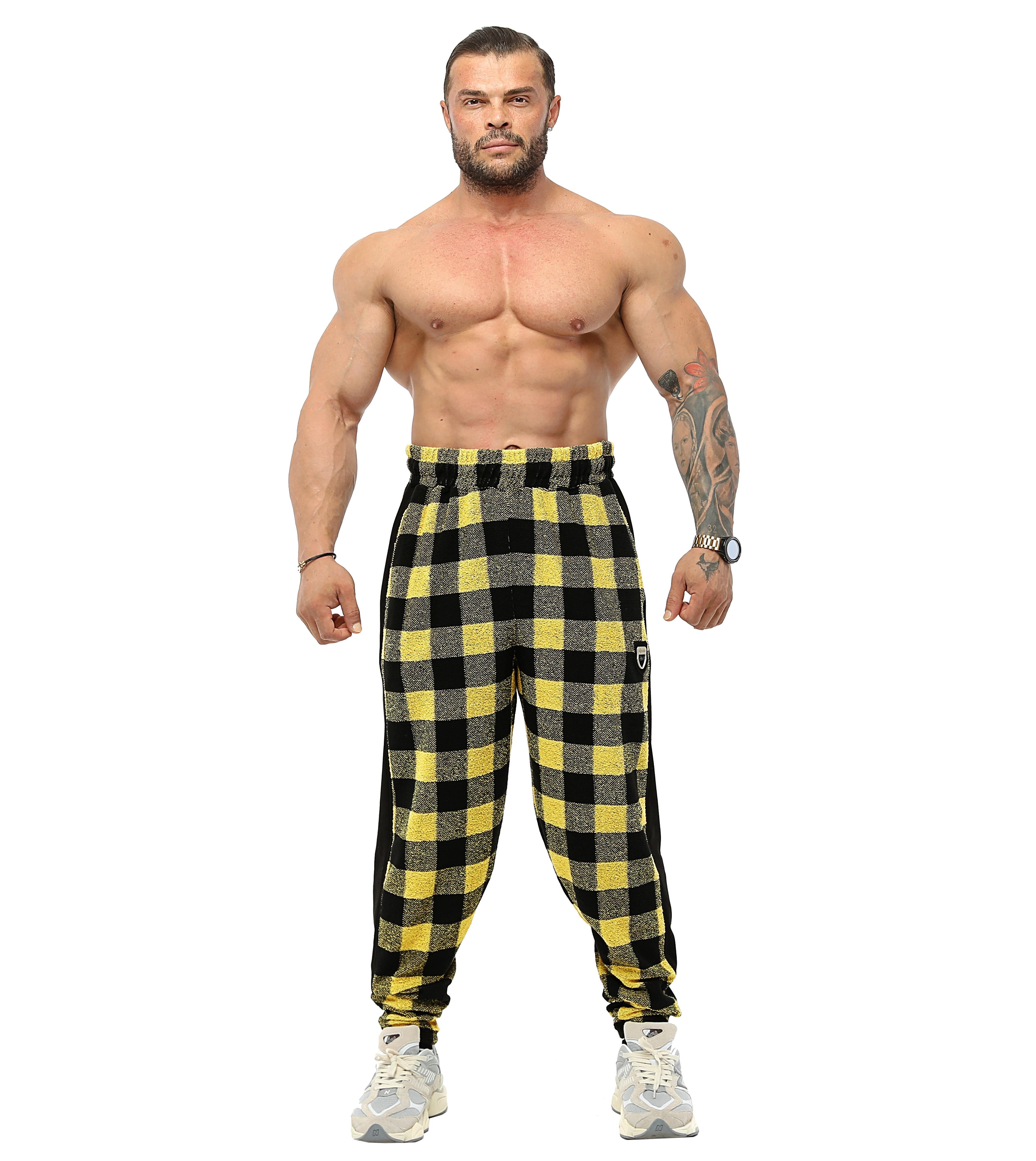 Kışlık Eşofman Altı Kareli Oversize Body Pantolon