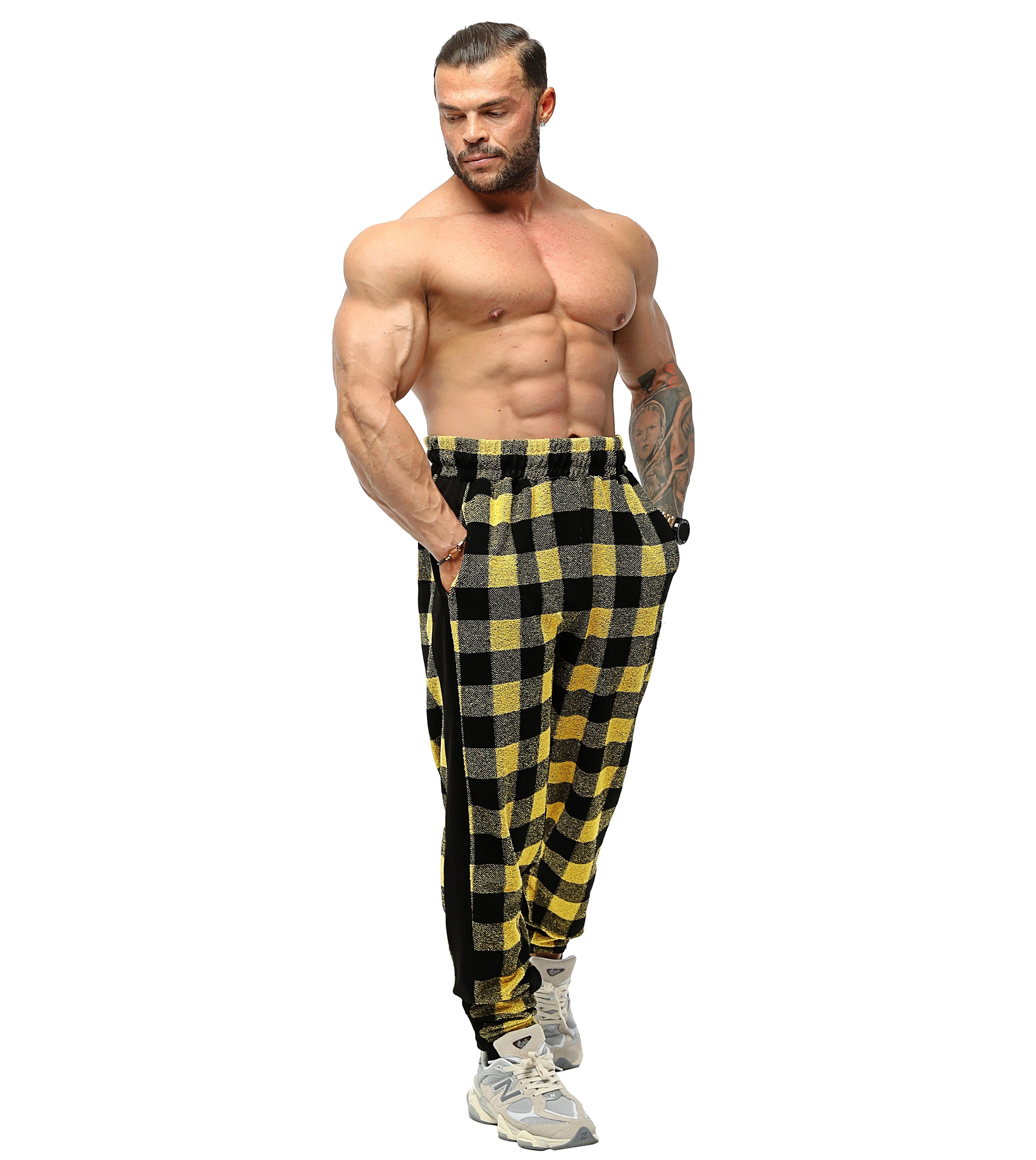 Kışlık Eşofman Altı Kareli Oversize Body Pantolon