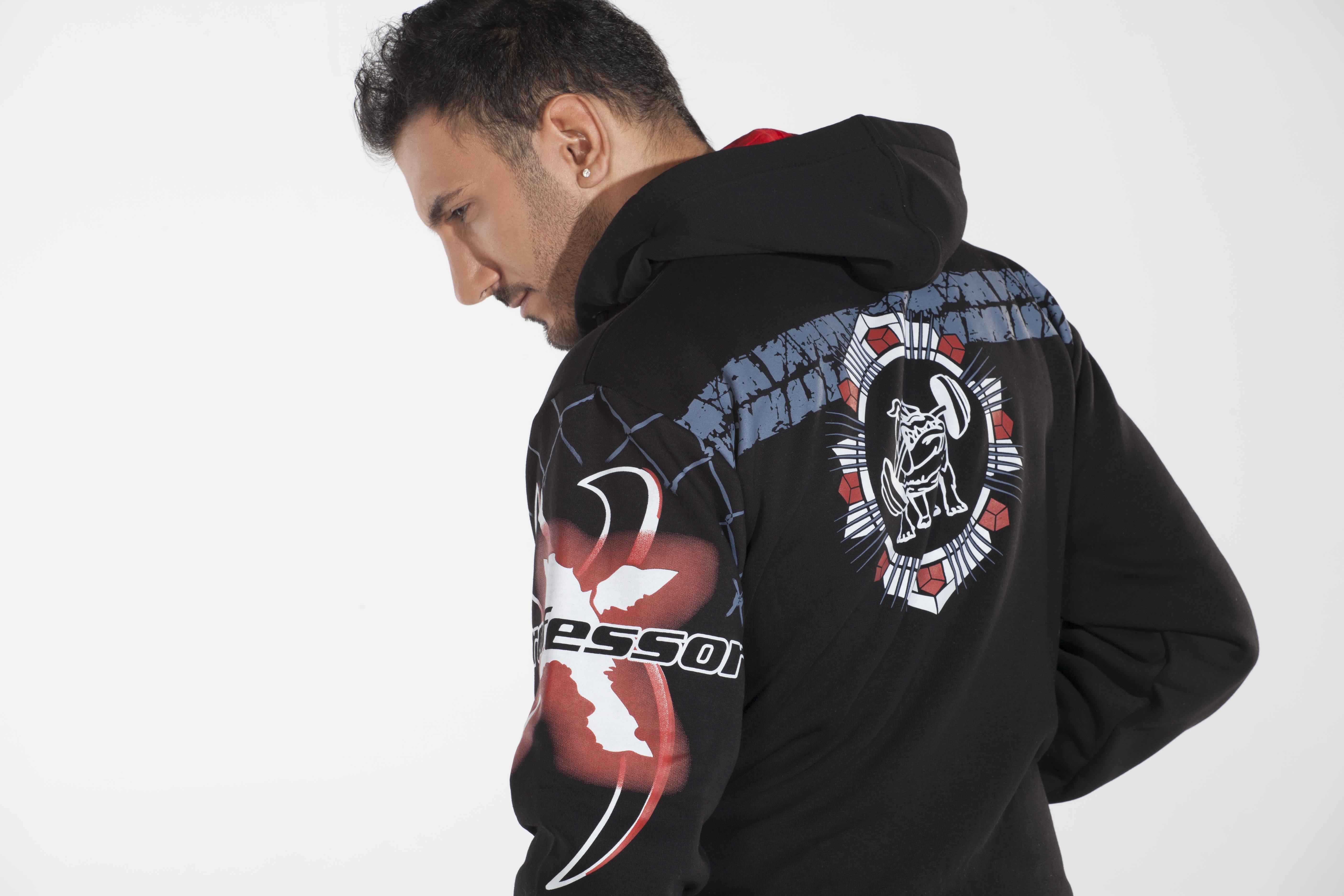 Kışlık Kapşonlu Extreme Sweatshirt Baskılı Ceket Big Sam 3572