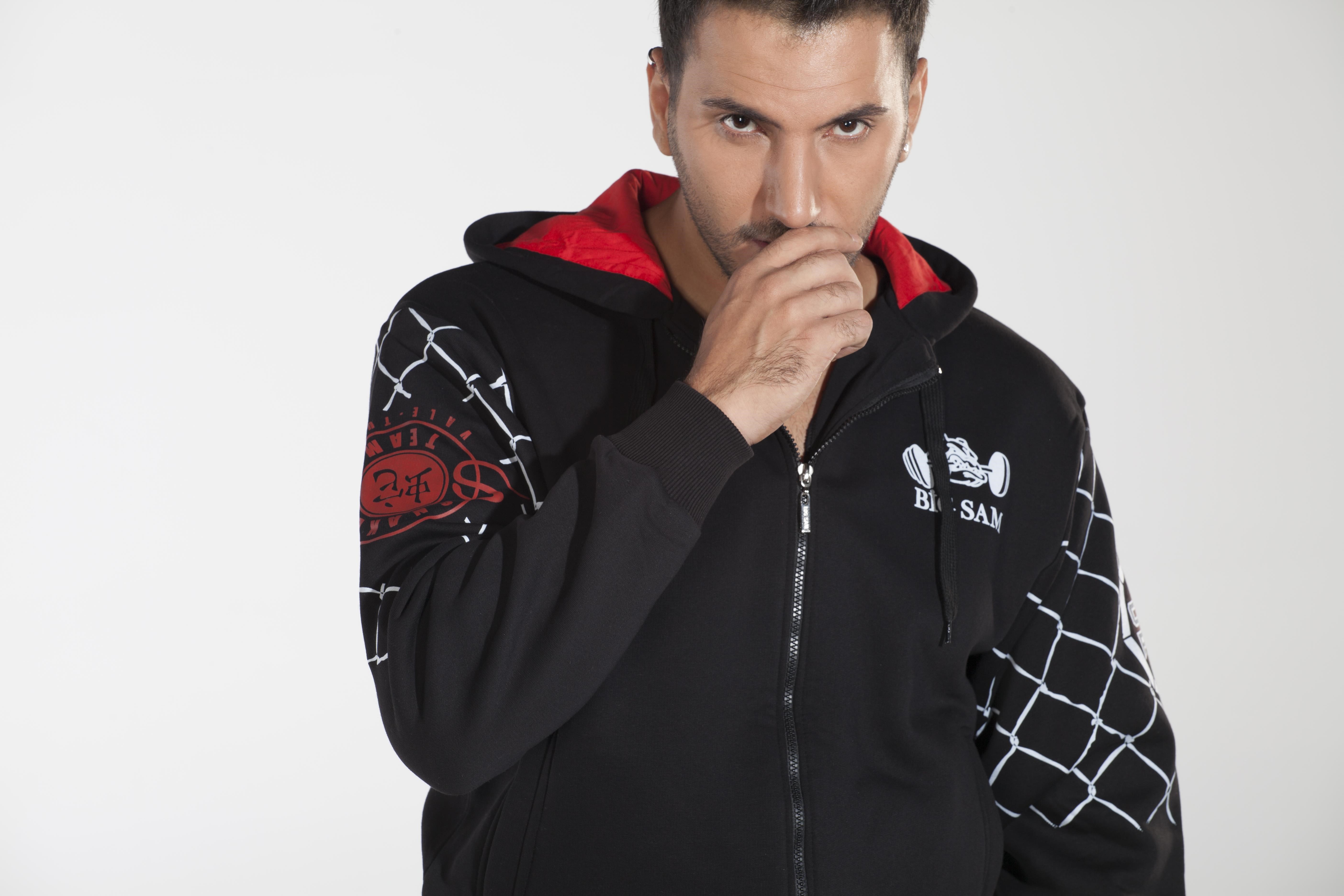 Kışlık Kapşonlu Extreme Sweatshirt Baskılı Ceket Big Sam 3572