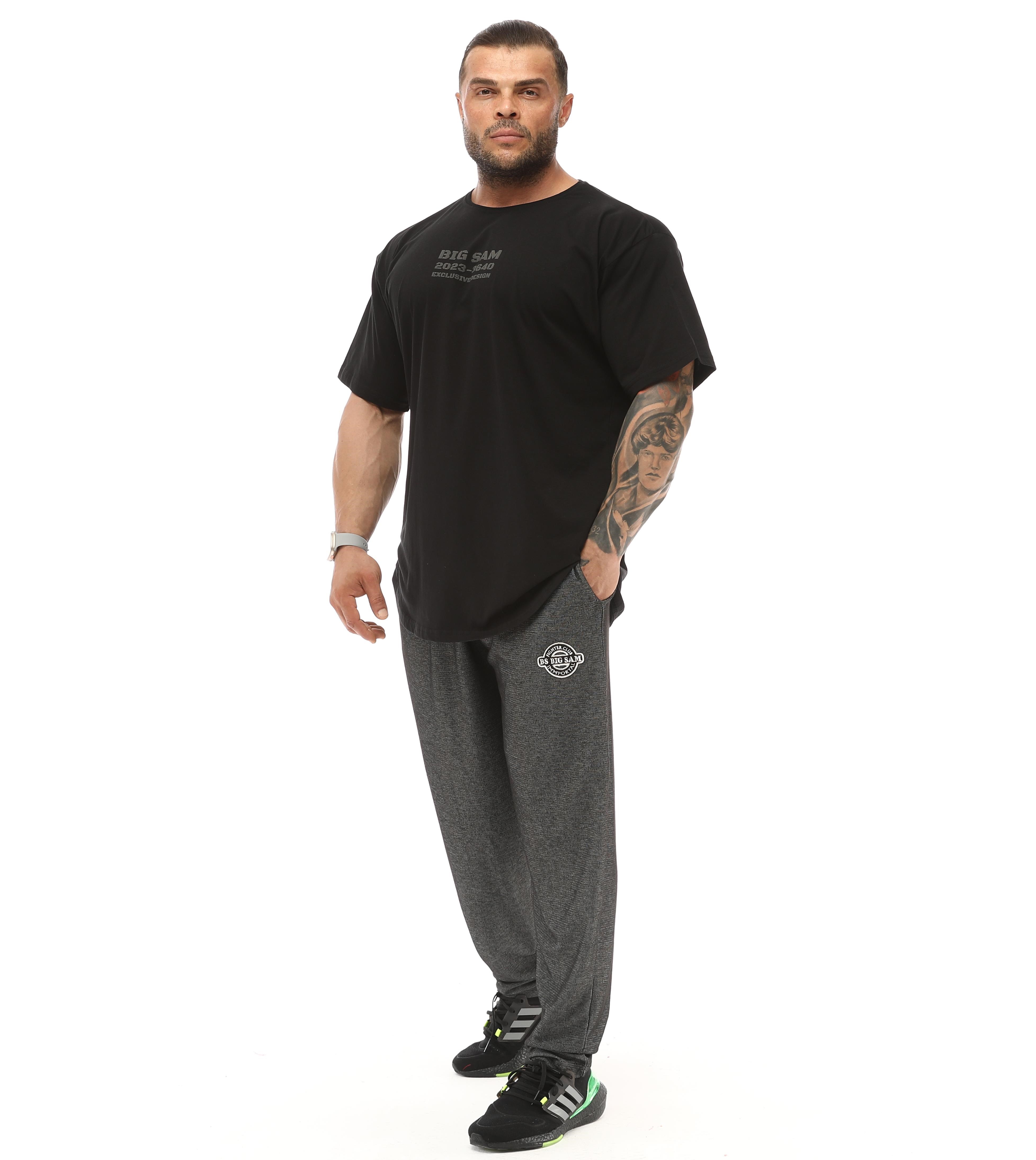Loose Fit Armalı Eşofman Altı Bodybuilding Pantolon BGSM PNT1373