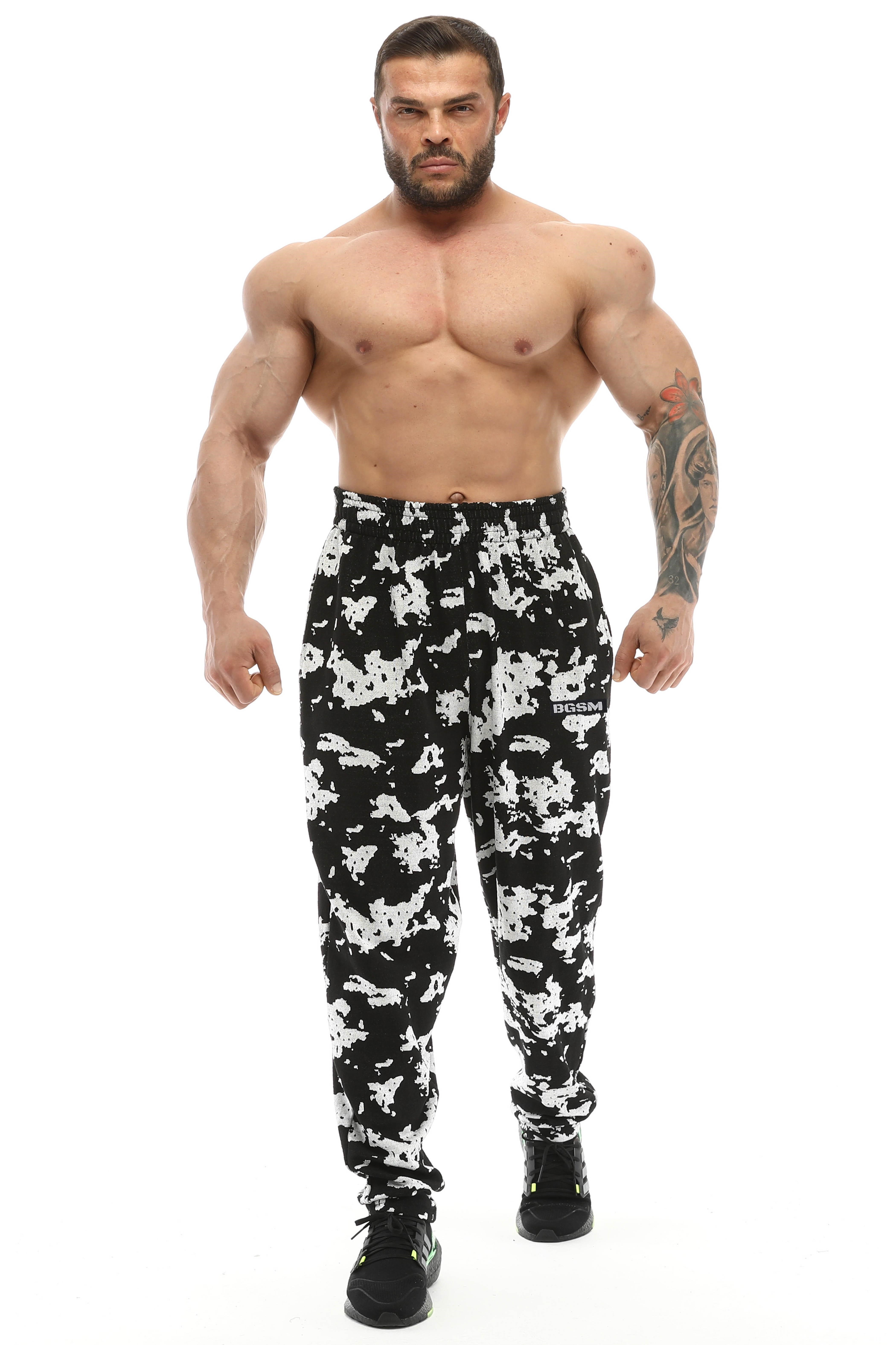 Loose Fit Desenli Eşofman Altı Bodybuilding Pantolon BGSM PNT1374