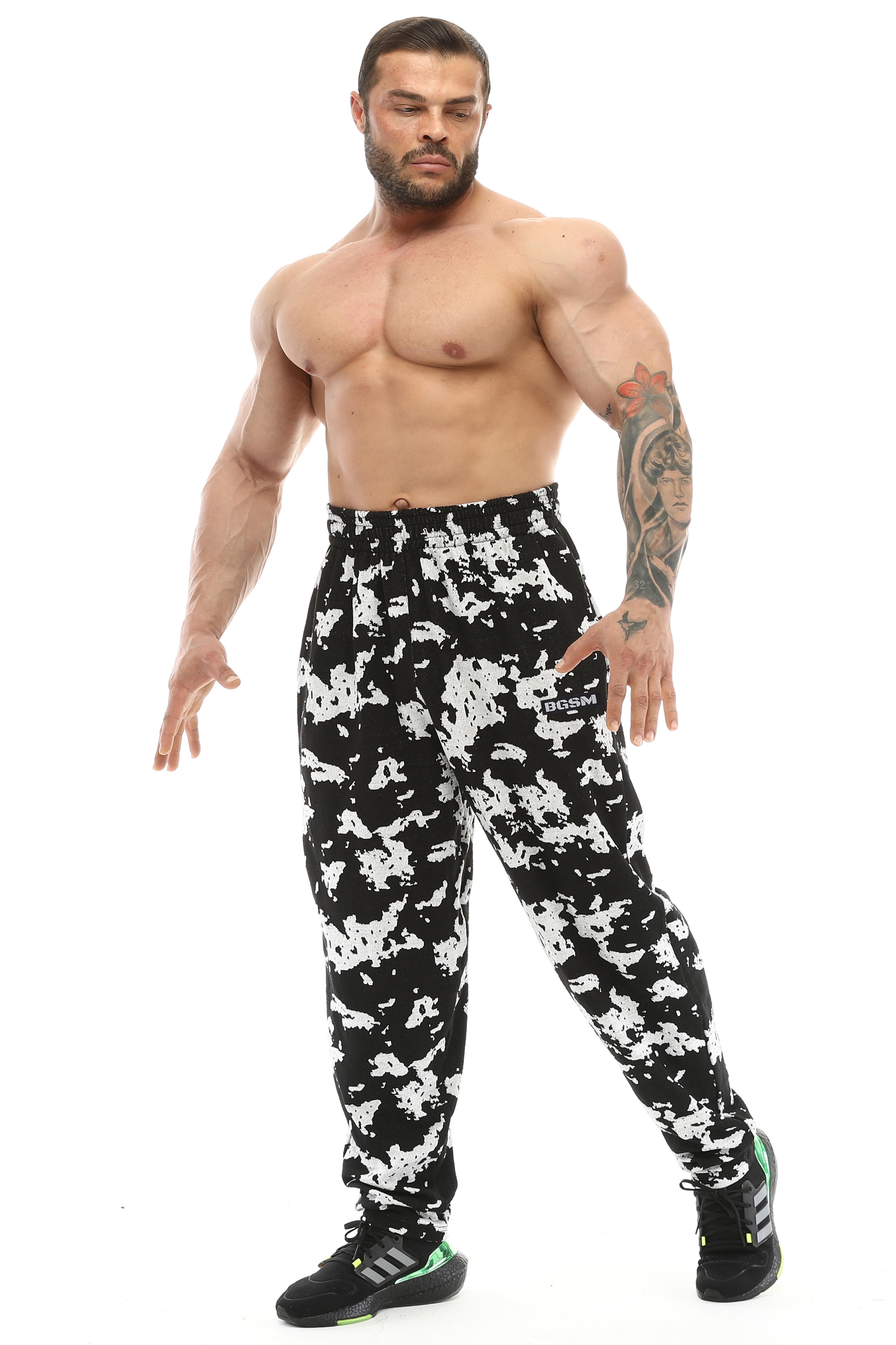 Loose Fit Desenli Eşofman Altı Bodybuilding Pantolon BGSM PNT1374